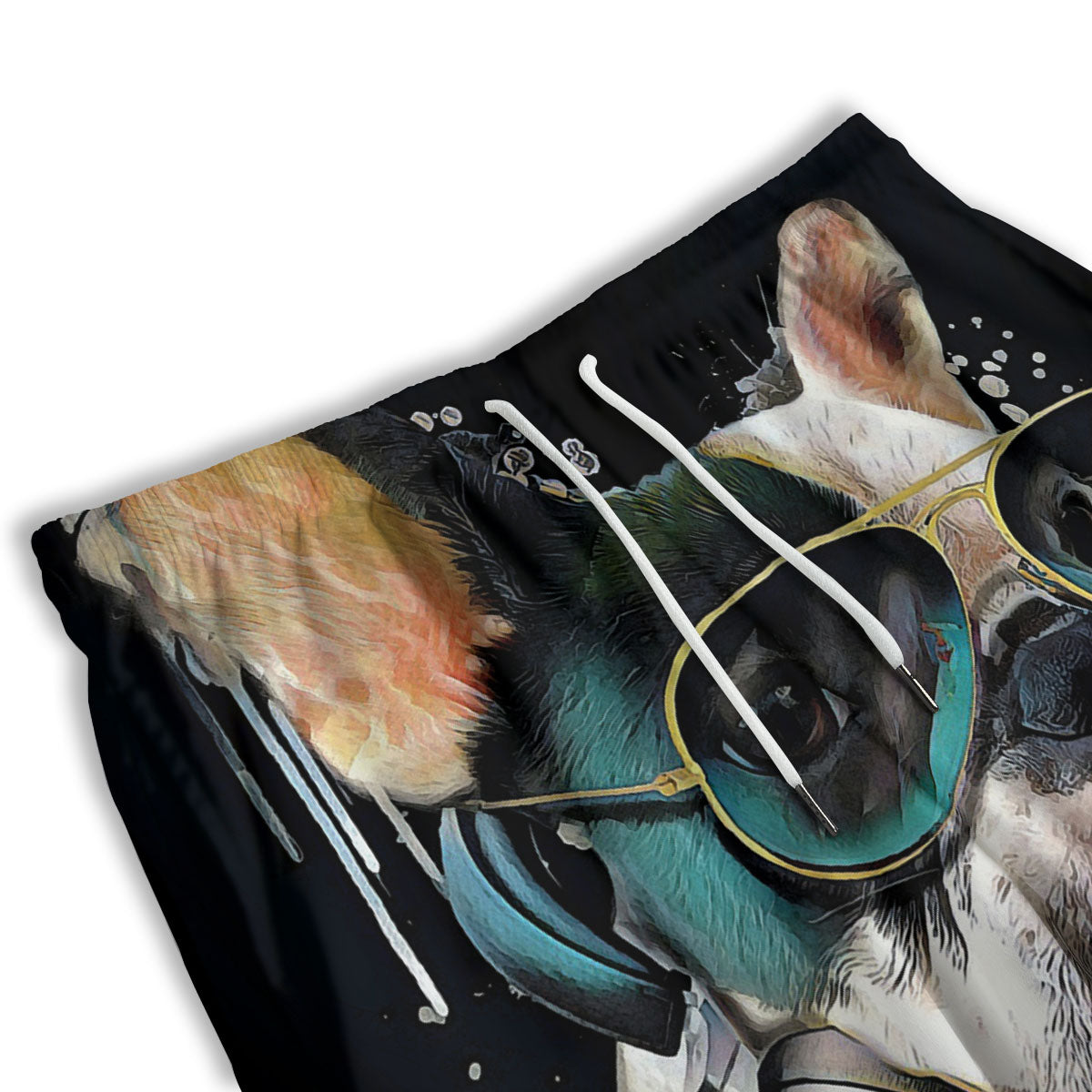French Bulldog Puppy Watercolor Print Men's Athletic Shorts
