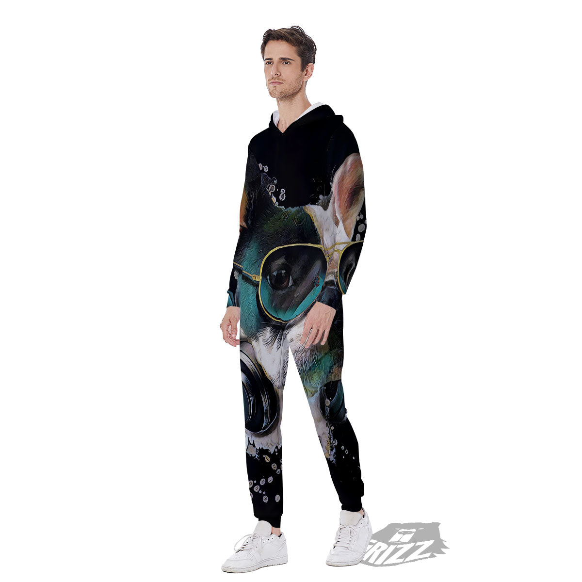 French Bulldog Puppy Watercolor Print Men's Jumpsuit-grizzshop