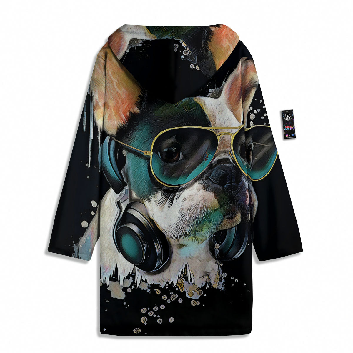 French Bulldog Puppy Watercolor Print Men's Windbreaker Jacket-grizzshop