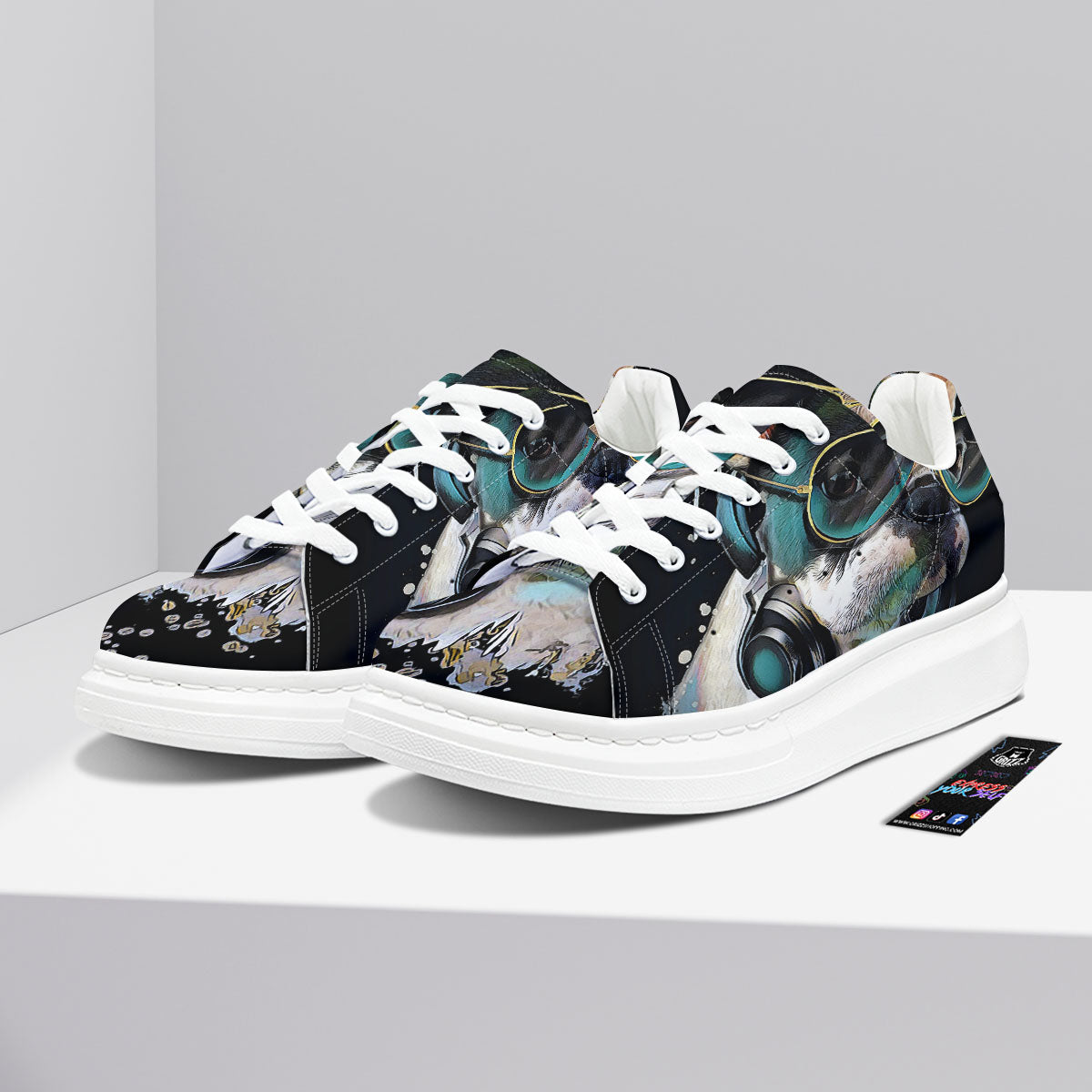 French Bulldog Puppy Watercolor Print Platform Shoes-grizzshop