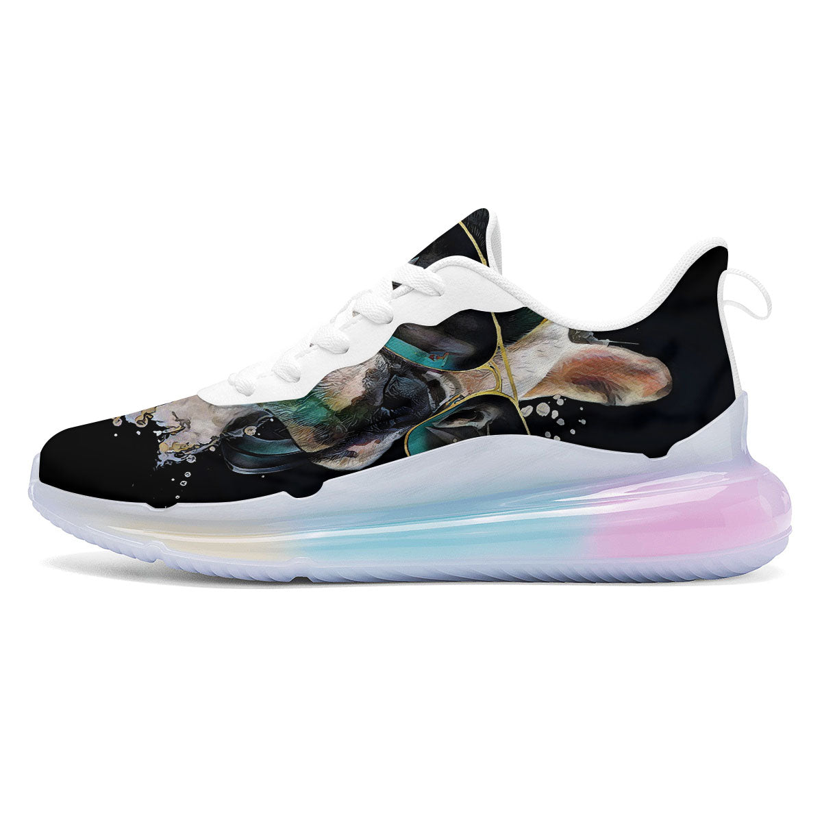 French Bulldog Puppy Watercolor Print Running Sneakers-grizzshop