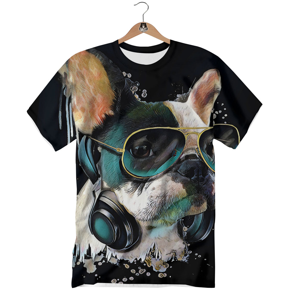 French Bulldog Puppy Watercolor Print T-Shirt-grizzshop