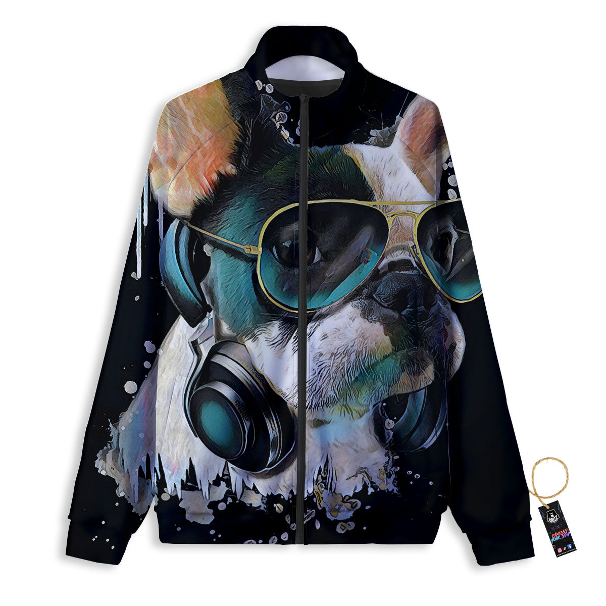 French Bulldog Puppy Watercolor Print Track Jacket-grizzshop