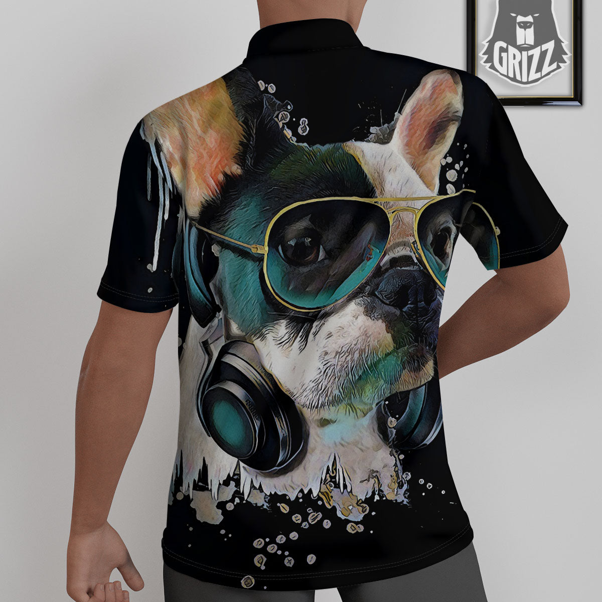 French Bulldog Puppy Watercolor Print Untucked Shirts-grizzshop