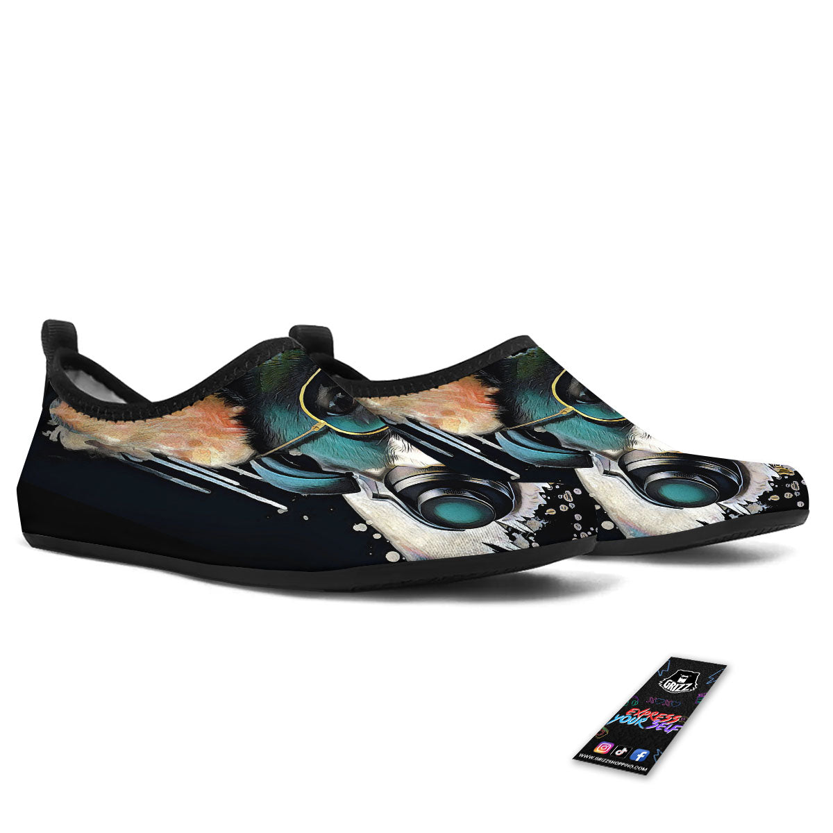 French Bulldog Puppy Watercolor Print Water Shoes-grizzshop
