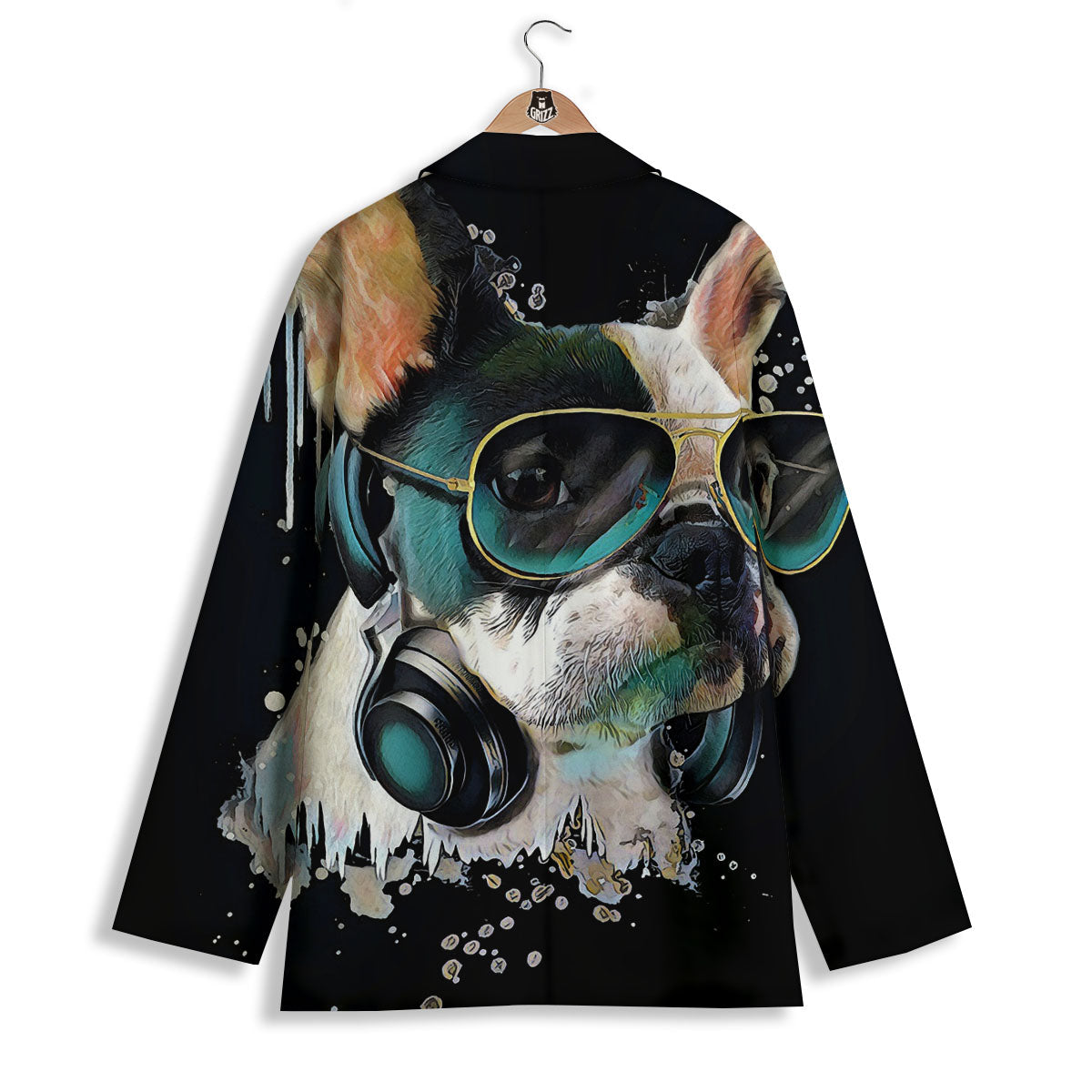 French Bulldog Puppy Watercolor Print Women's Blazer-grizzshop