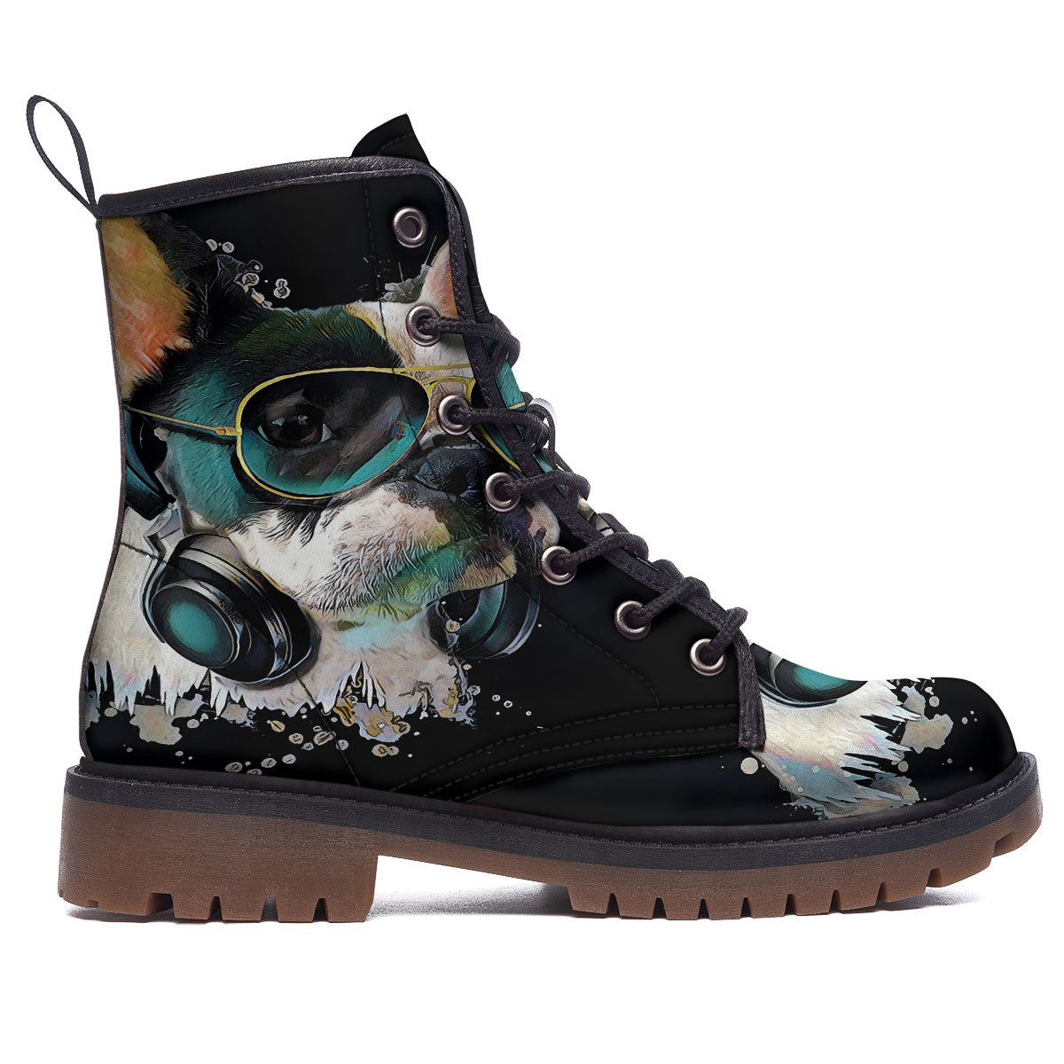 French Bulldog Puppy Watercolor Print Work Boots-grizzshop