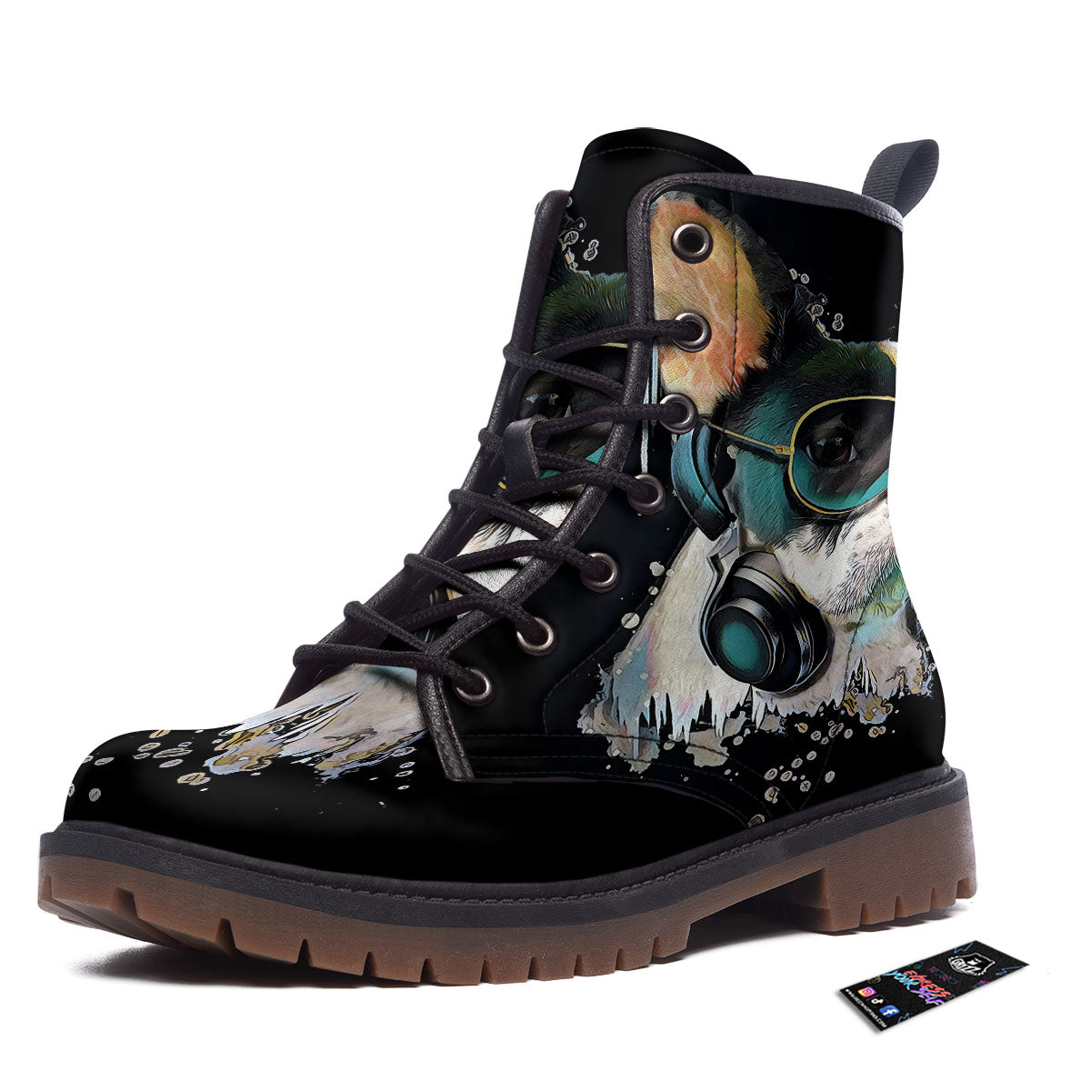 French Bulldog Puppy Watercolor Print Work Boots-grizzshop