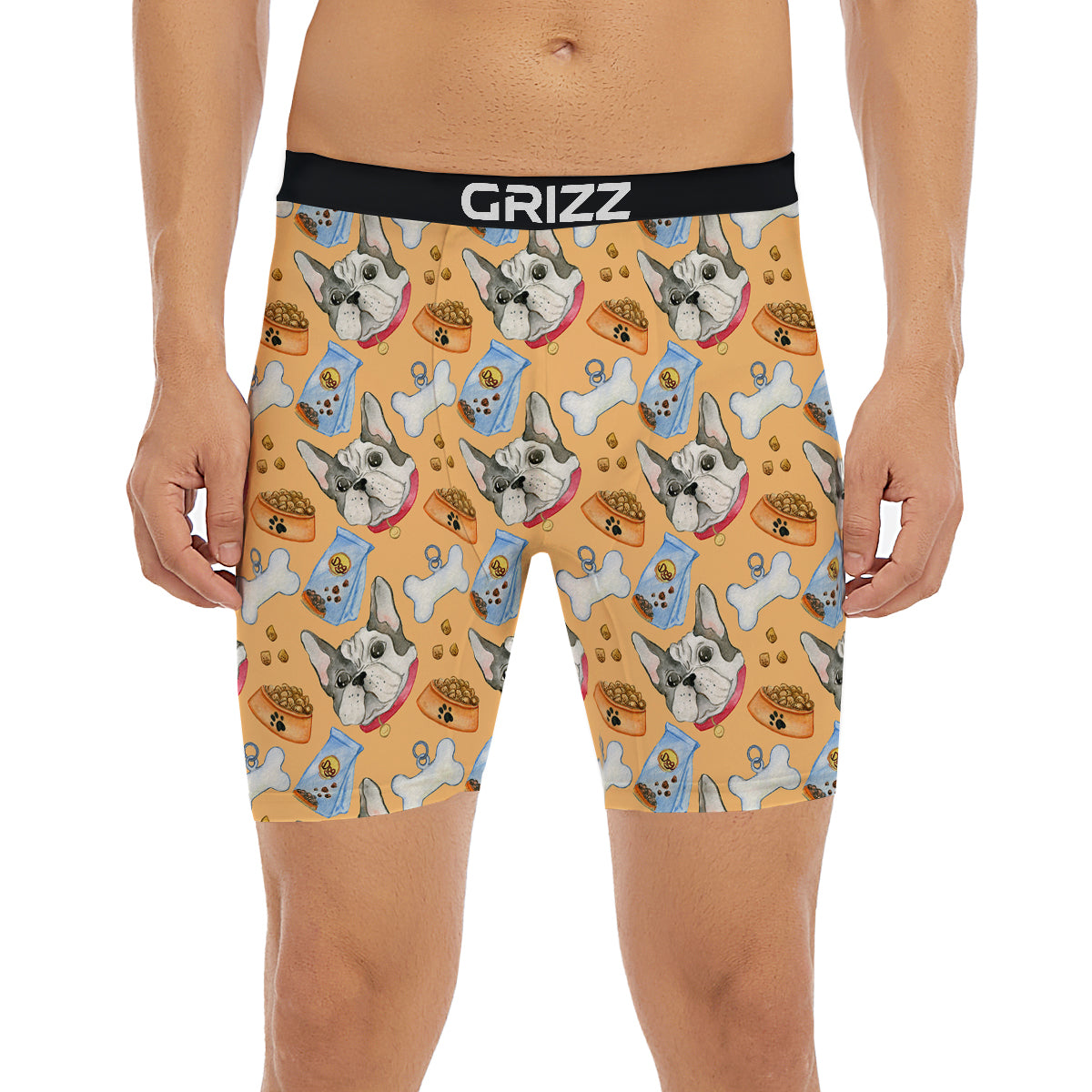 French Bulldog Watercolor Print Pattern Boxer Briefs-grizzshop