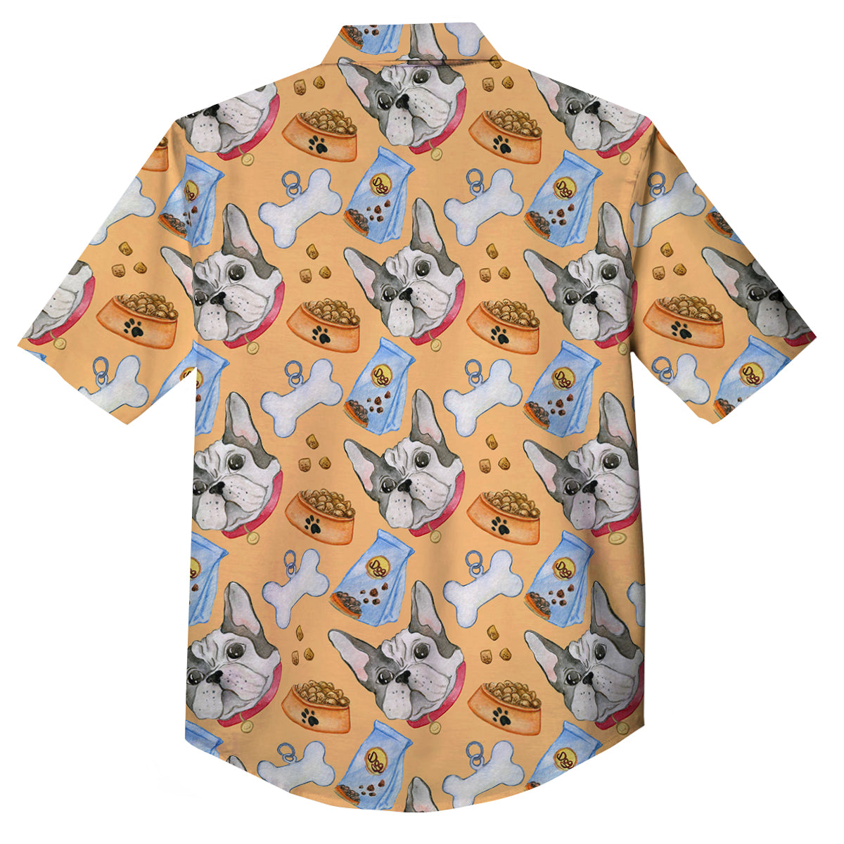 French Bulldog Watercolor Print Pattern Button Up Shirt-grizzshop