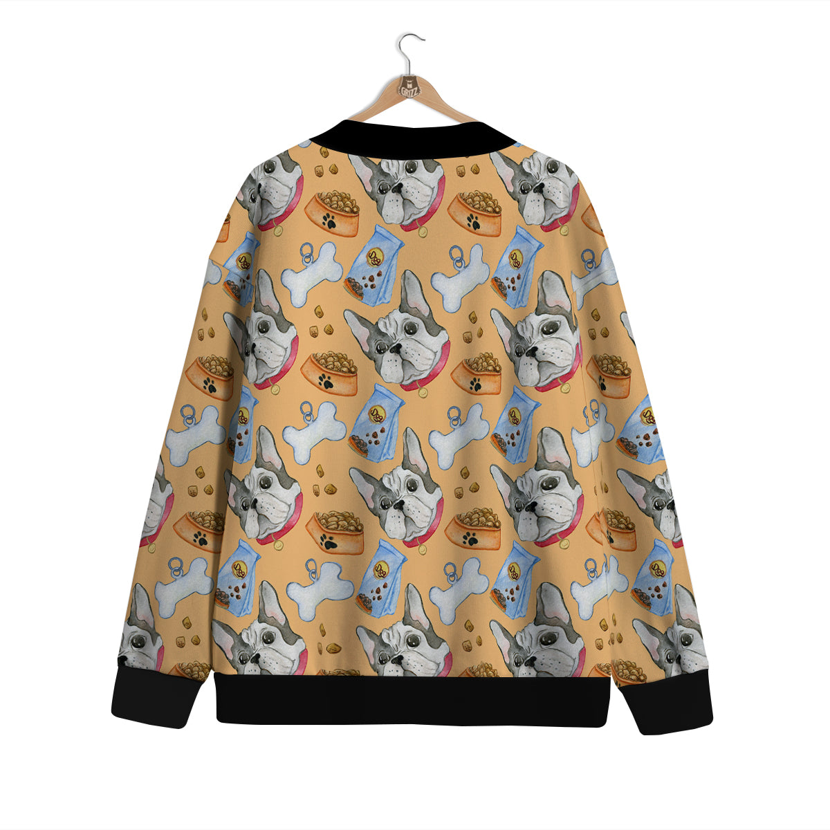 French Bulldog Watercolor Print Pattern Cardigan-grizzshop