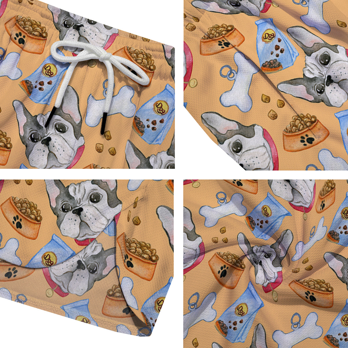 French Bulldog Watercolor Print Pattern Men's Running Shorts-grizzshop