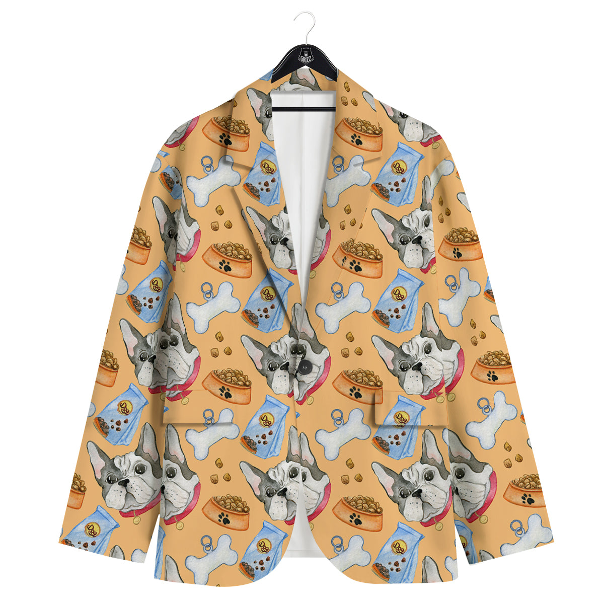 French Bulldog Watercolor Print Pattern Men's Sport Coat-grizzshop