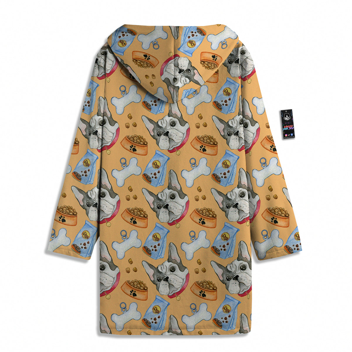 French Bulldog Watercolor Print Pattern Men's Windbreaker Jacket-grizzshop