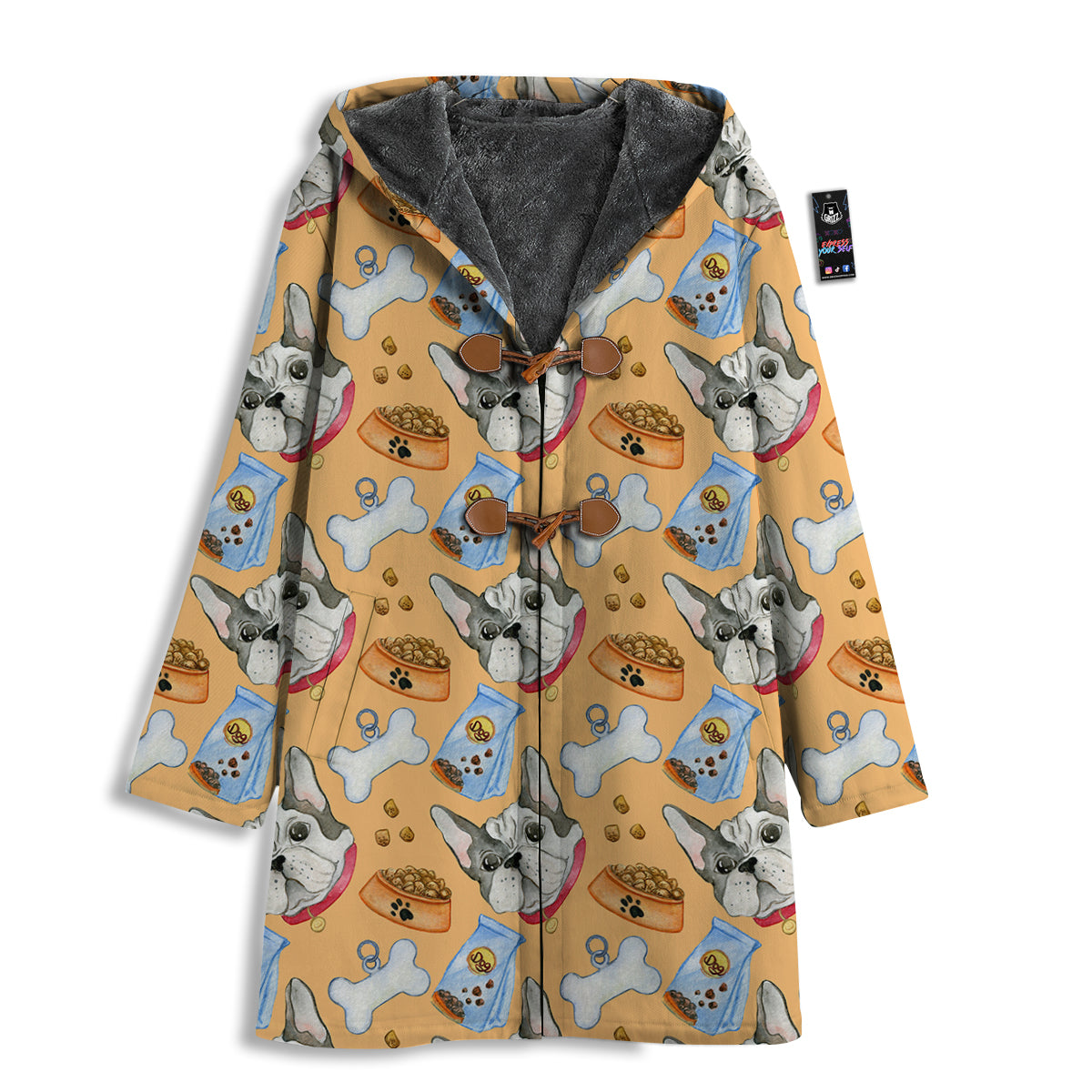 French Bulldog Watercolor Print Pattern Men's Windbreaker Jacket-grizzshop