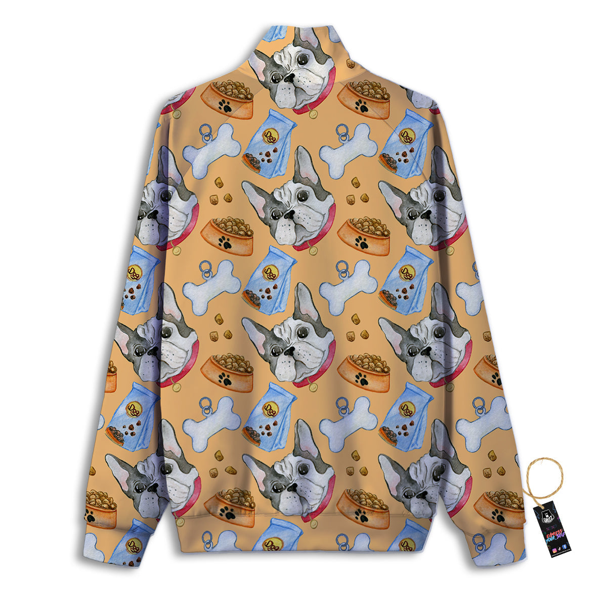 French Bulldog Watercolor Print Pattern Track Jacket-grizzshop
