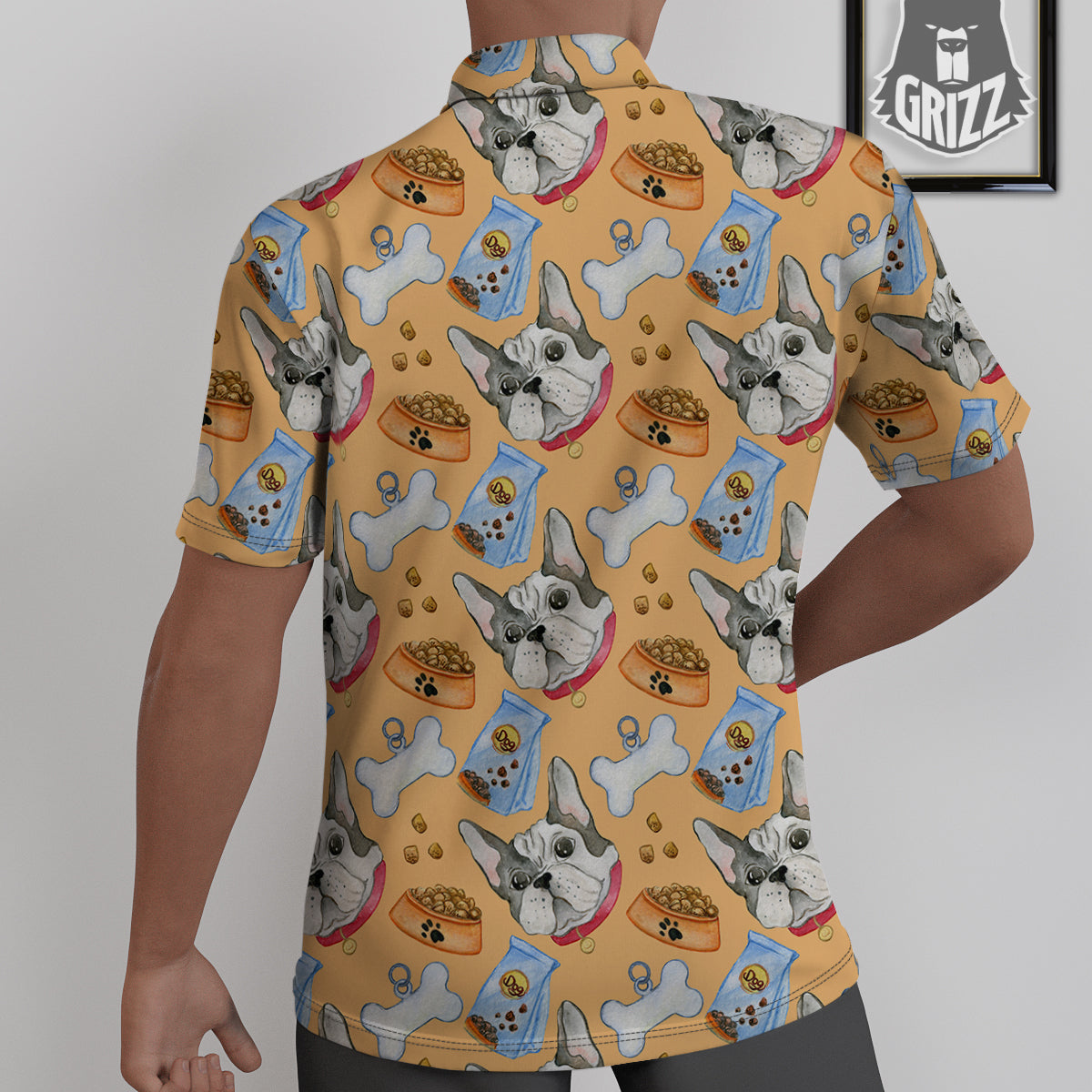French Bulldog Watercolor Print Pattern Untucked Shirts-grizzshop