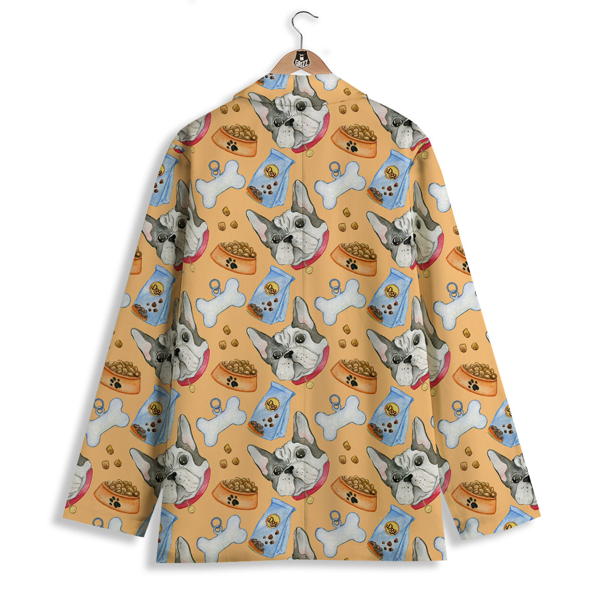 French Bulldog Watercolor Print Pattern Women's Blazer-grizzshop
