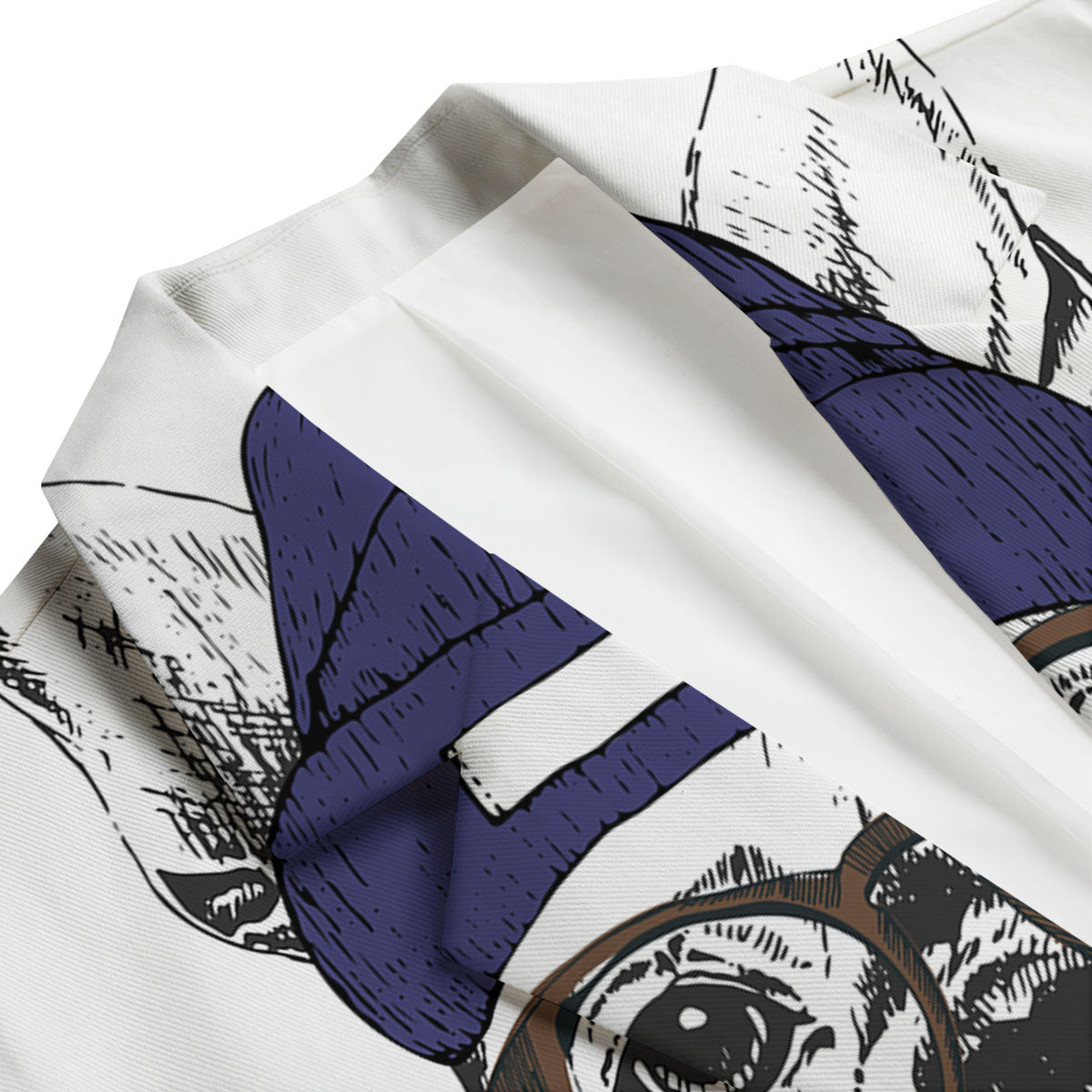 French Bulldog Wearing Glasses Print Men's Blazer-grizzshop