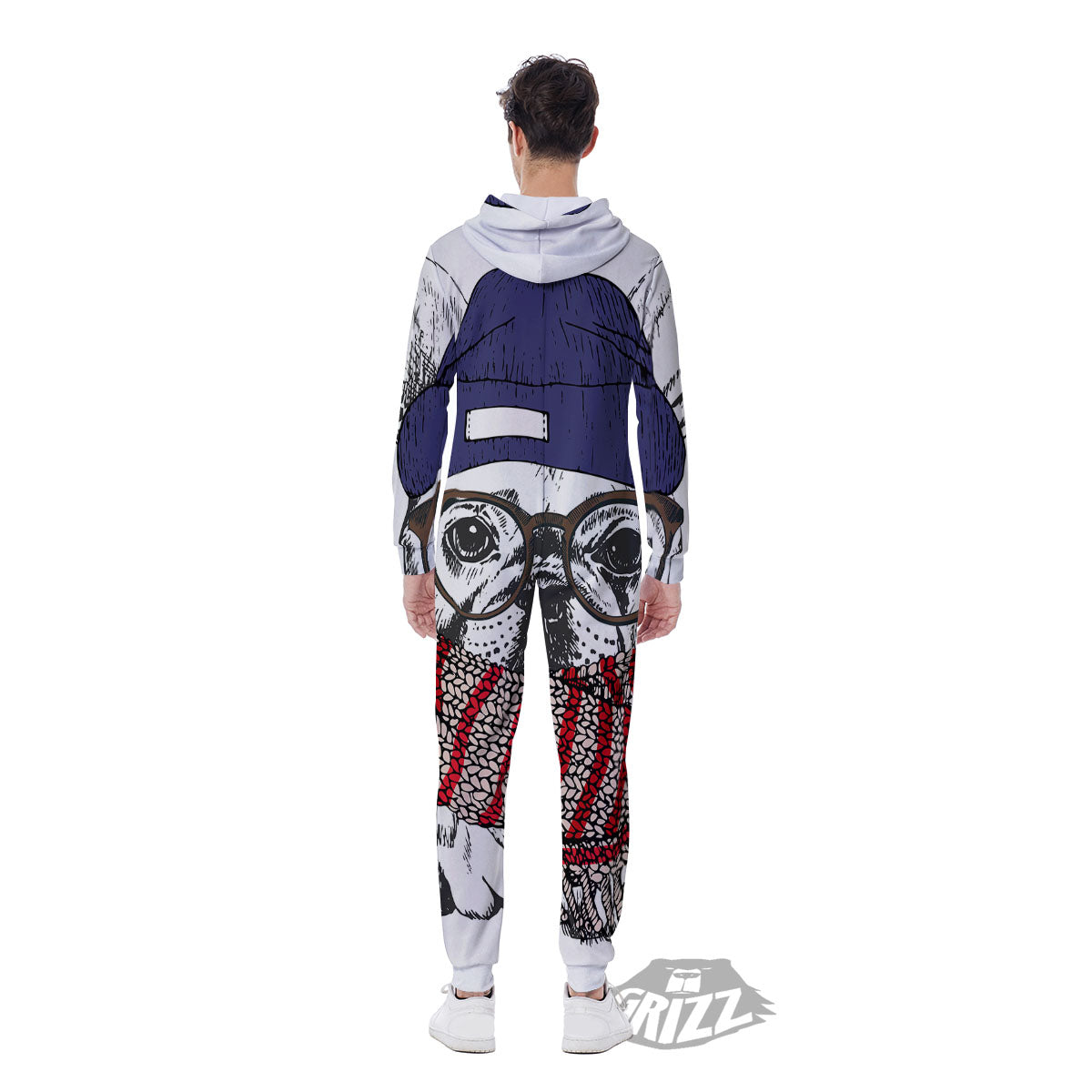 French Bulldog Wearing Glasses Print Men's Jumpsuit-grizzshop