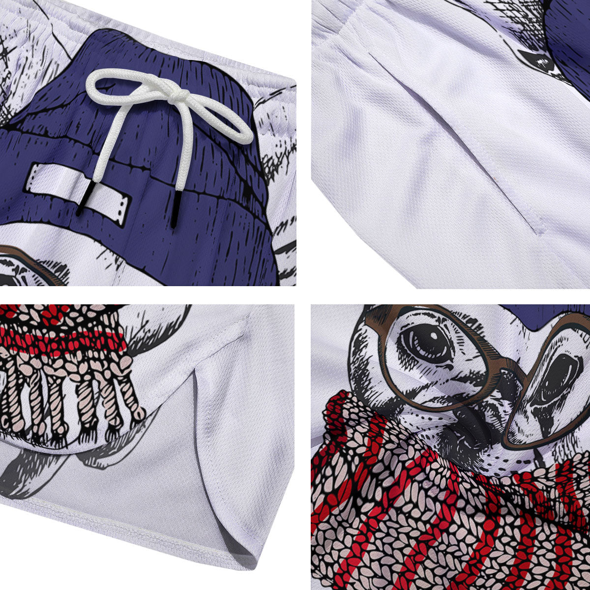 French Bulldog Wearing Glasses Print Men's Running Shorts-grizzshop