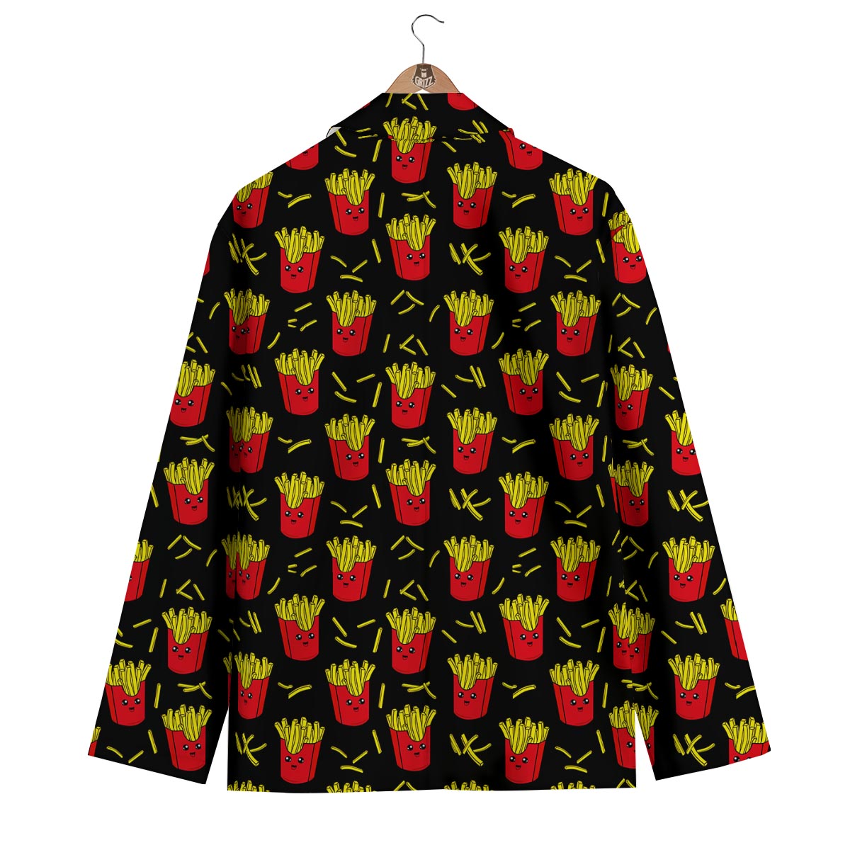 French Fries Cartoon Cute Print Pattern Men's Blazer-grizzshop
