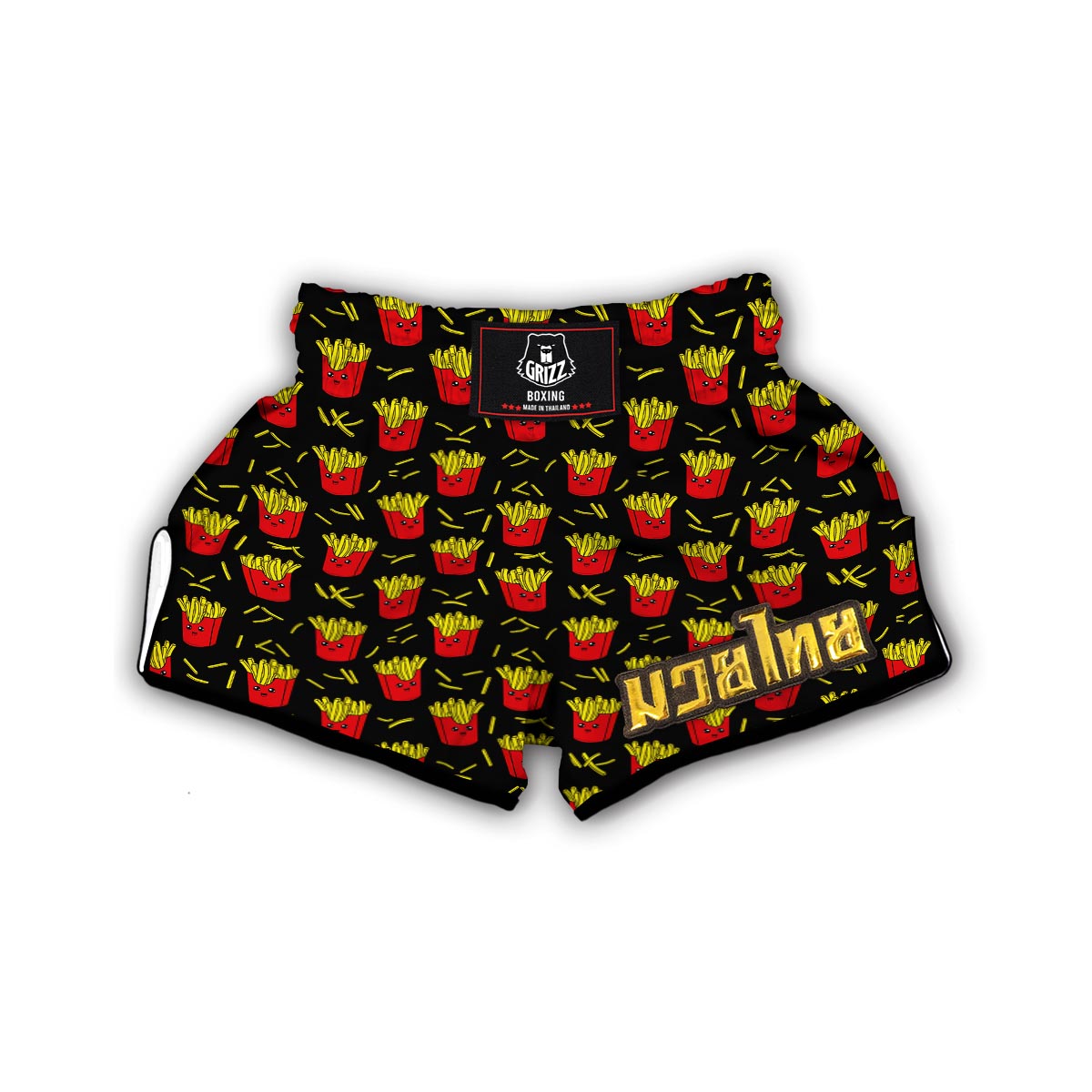 French Fries Cartoon Cute Print Pattern Muay Thai Boxing Shorts-grizzshop