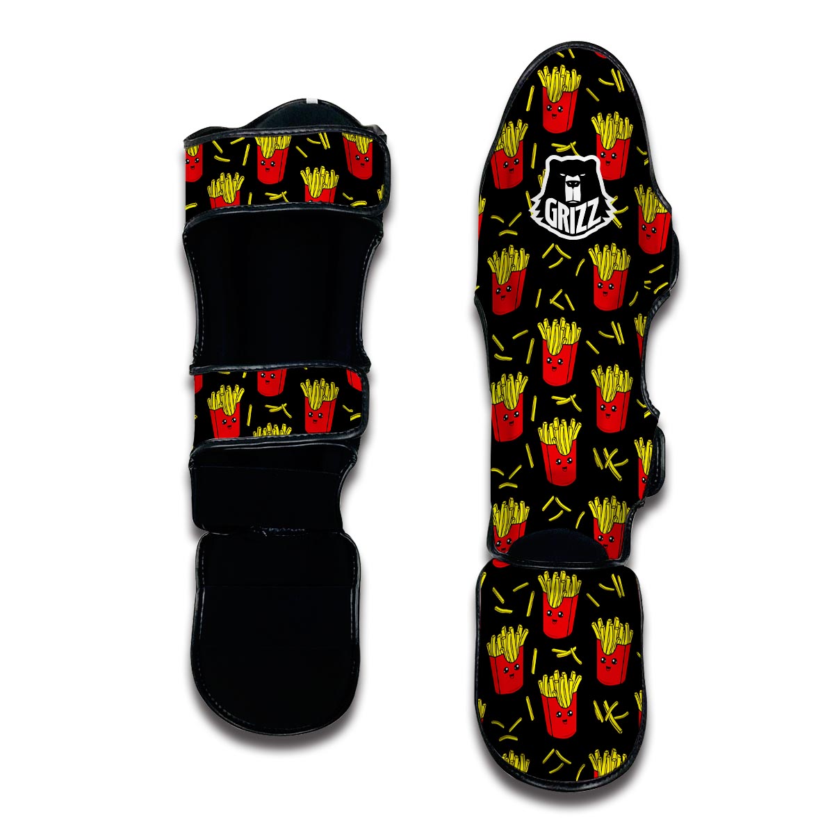 French Fries Cartoon Cute Print Pattern Muay Thai Shin Guards-grizzshop
