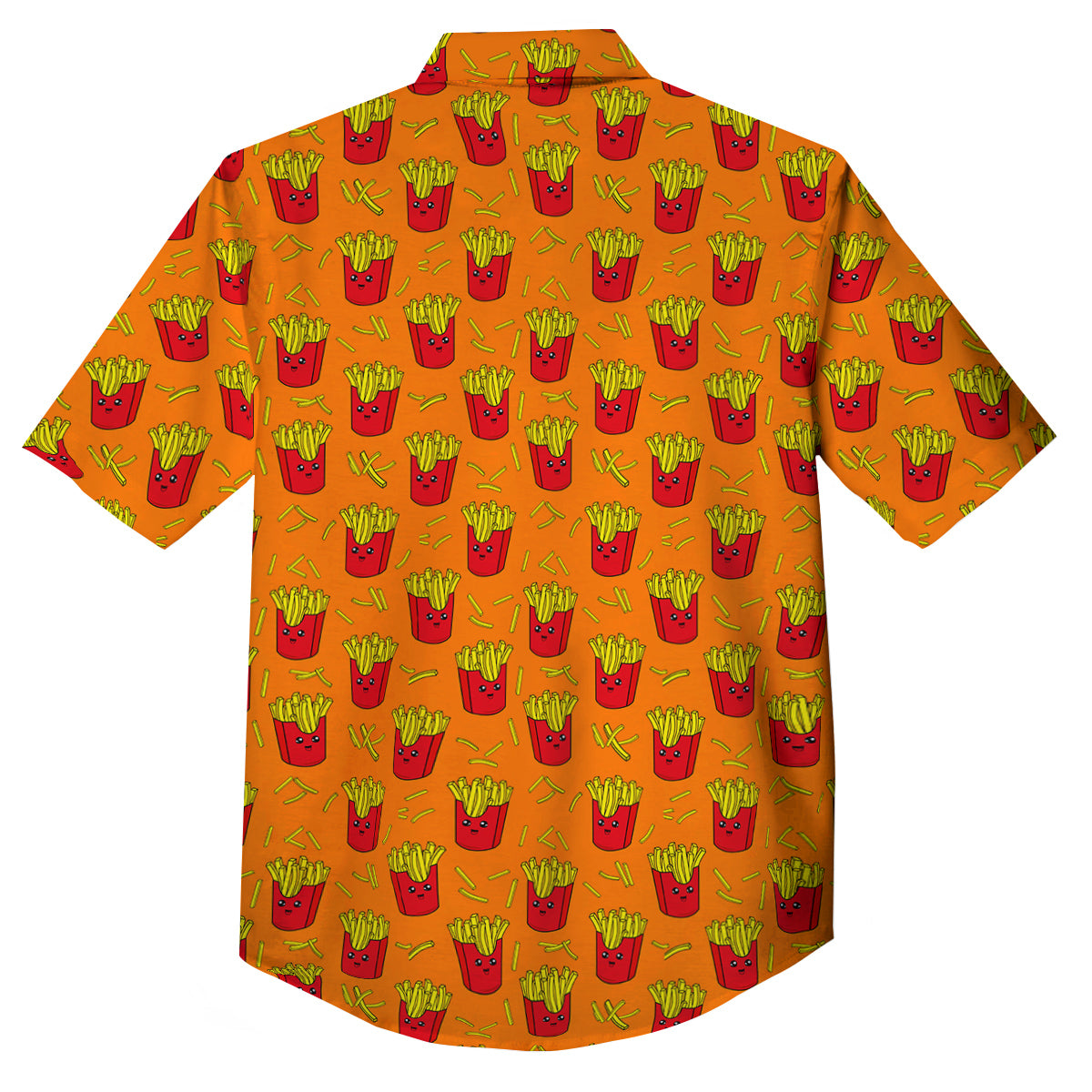 French Fries Cartoon Print Pattern Button Up Shirt-grizzshop