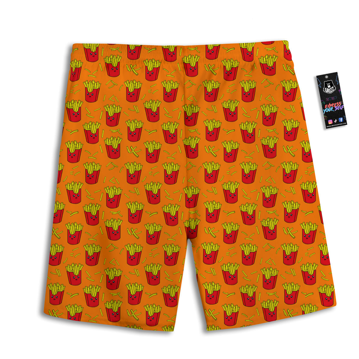 French Fries Cartoon Print Pattern Men's Athletic Shorts