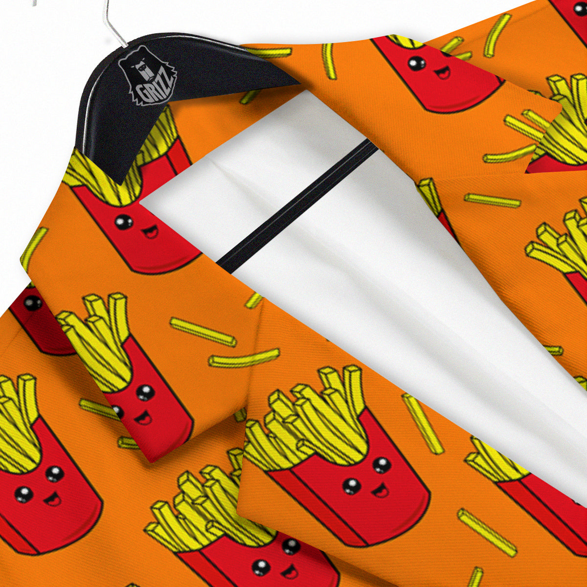 French Fries Cartoon Print Pattern Men's Sport Coat-grizzshop