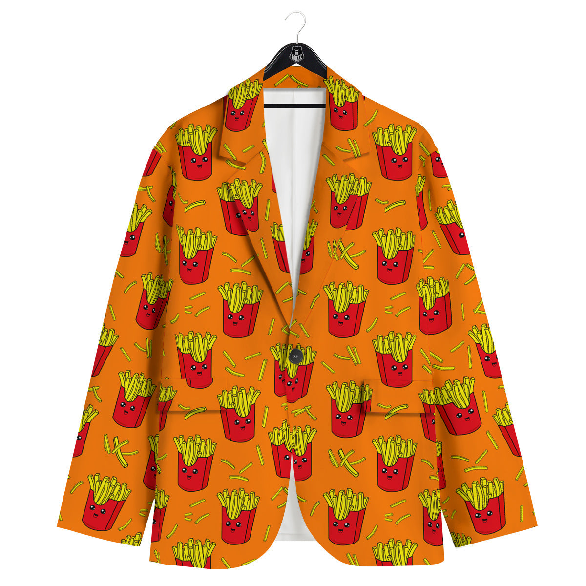 French Fries Cartoon Print Pattern Men's Sport Coat-grizzshop