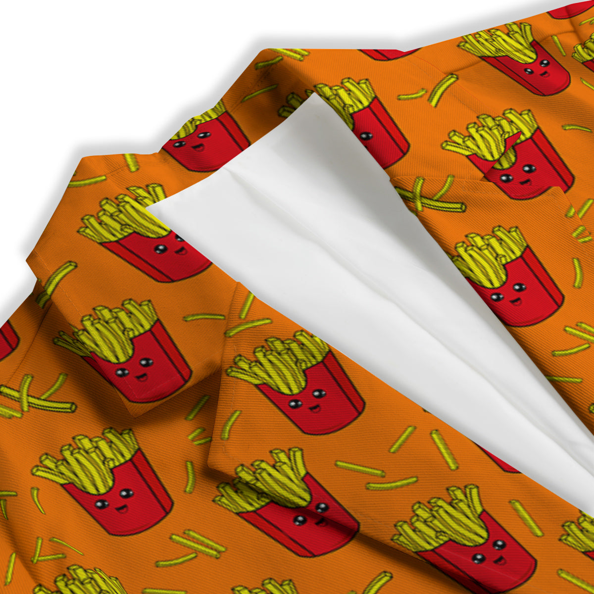 French Fries Cartoon Print Pattern Women's Blazer-grizzshop
