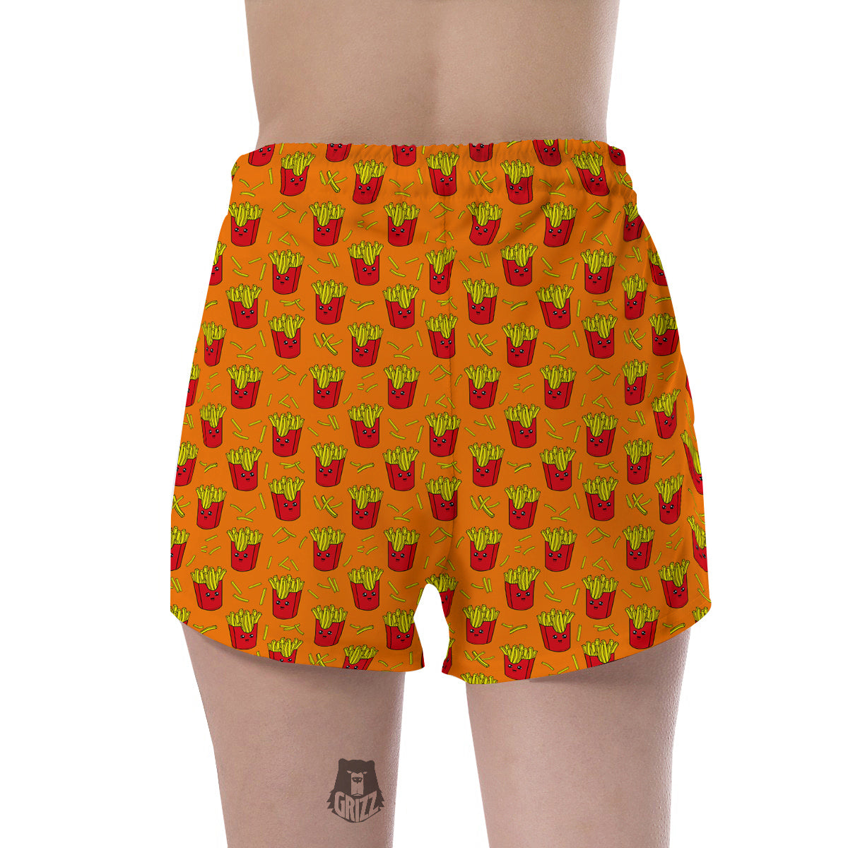 French Fries Cartoon Print Pattern Women's Shorts-grizzshop