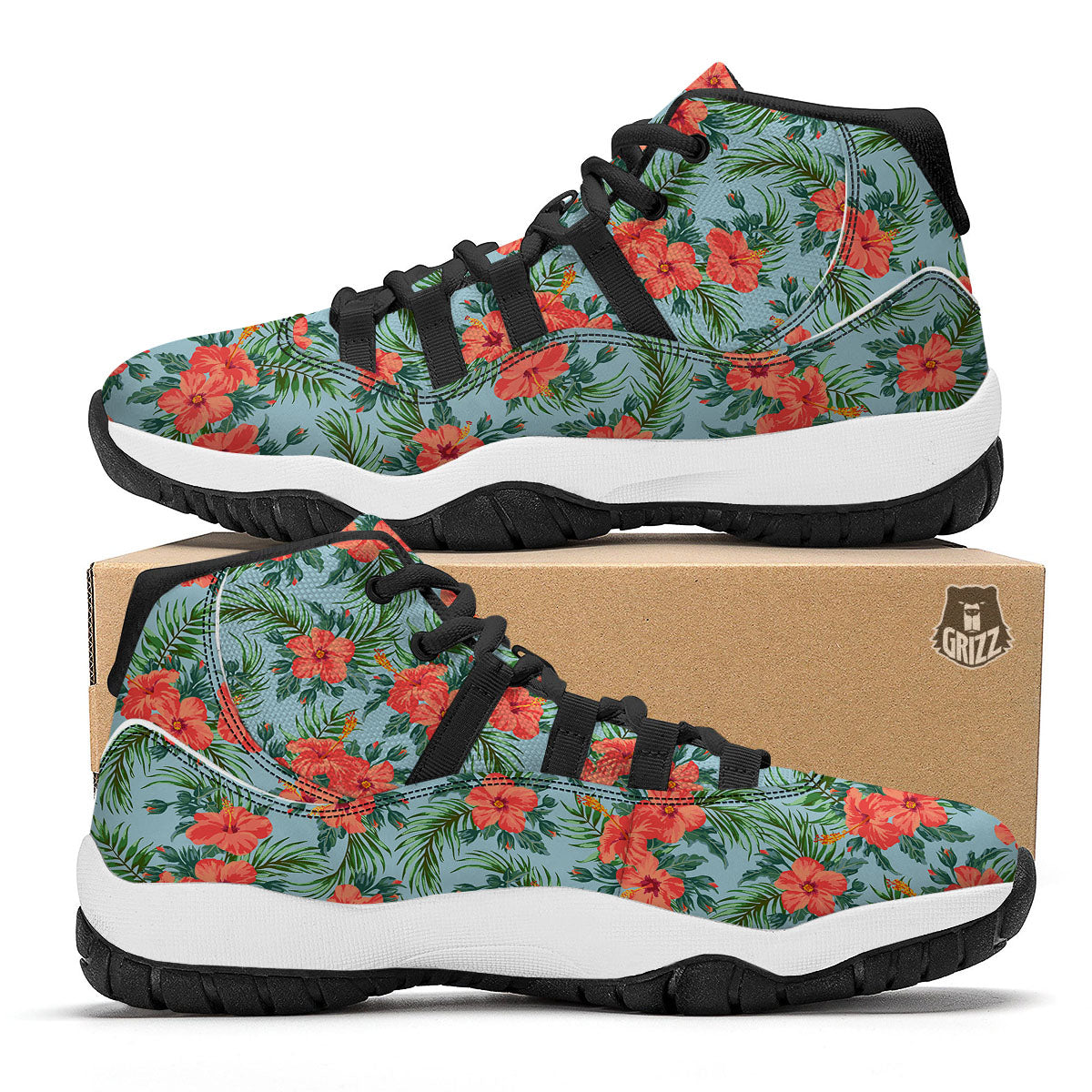 French Fries Cute Print Pattern Black Bball Shoes-grizzshop