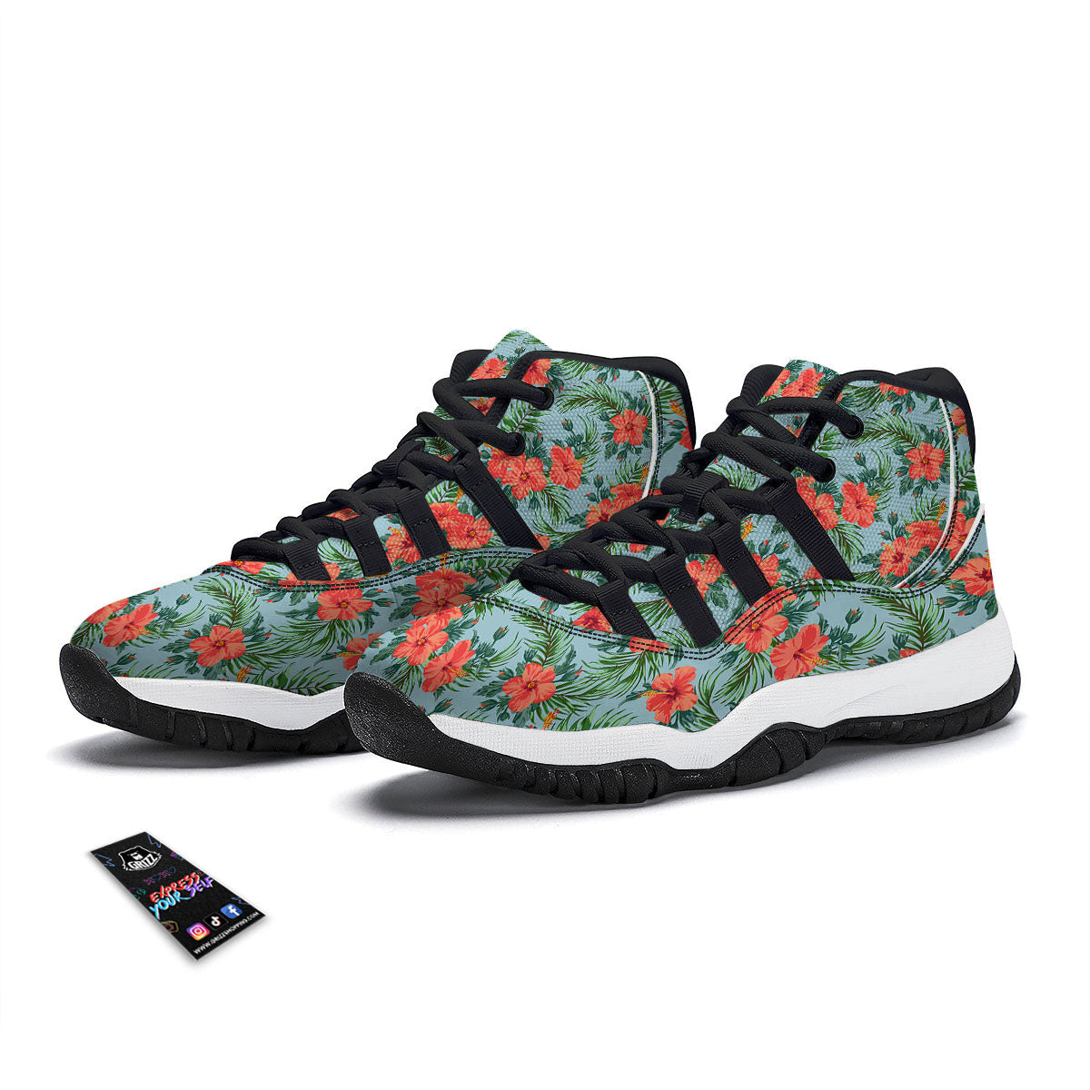 French Fries Cute Print Pattern Black Bball Shoes-grizzshop