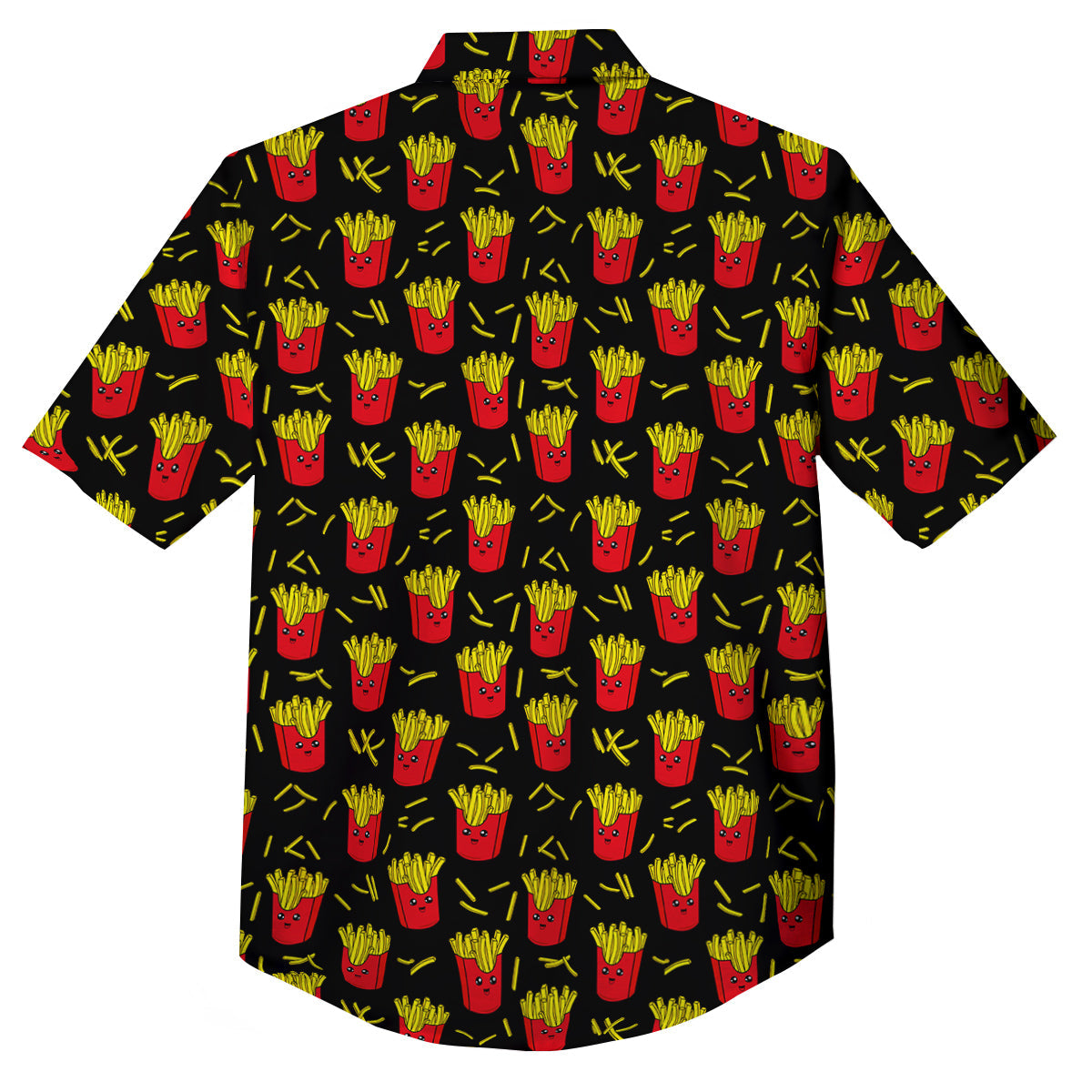 French Fries Cute Print Pattern Button Up Shirt-grizzshop