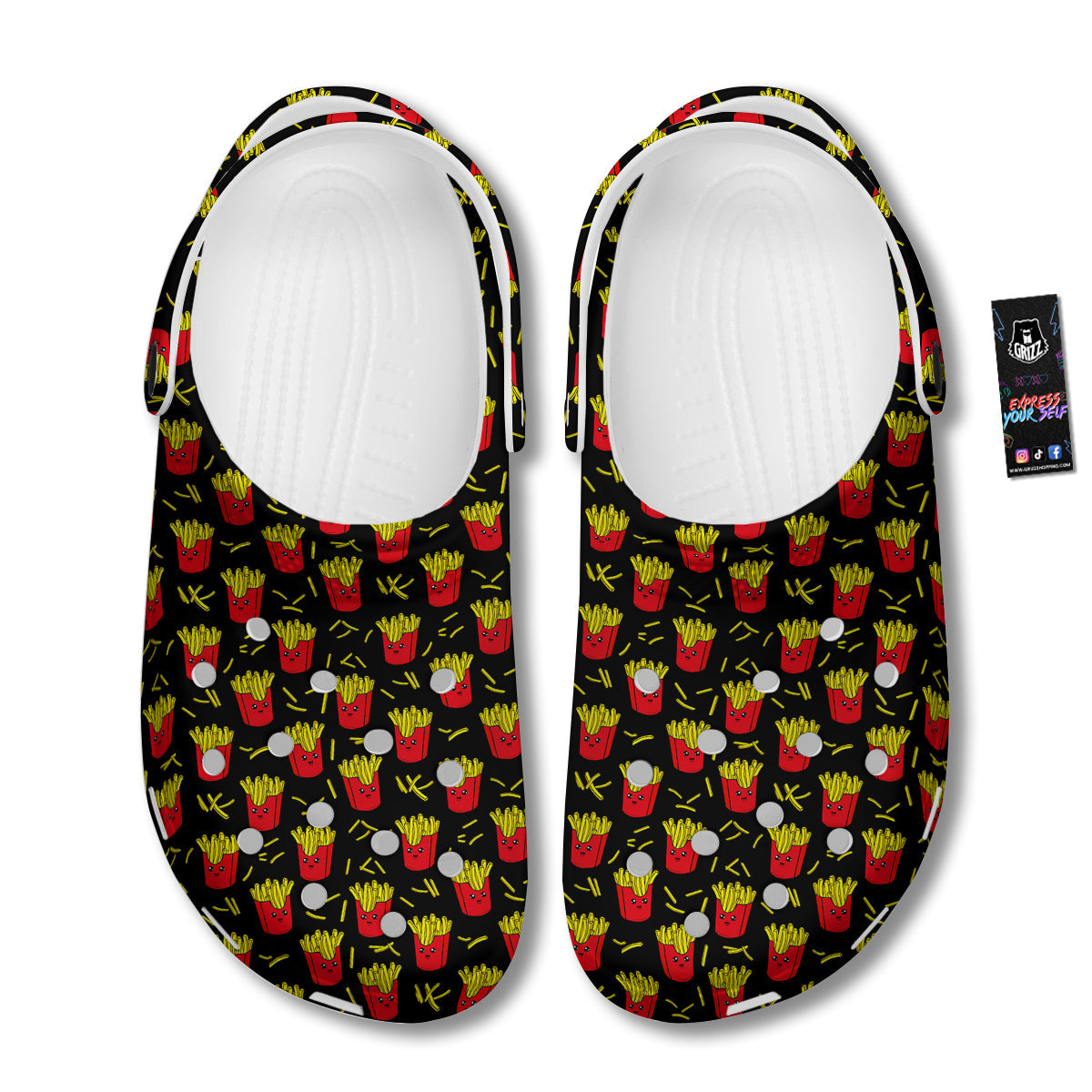 French Fries Cute Print Pattern Clog-grizzshop