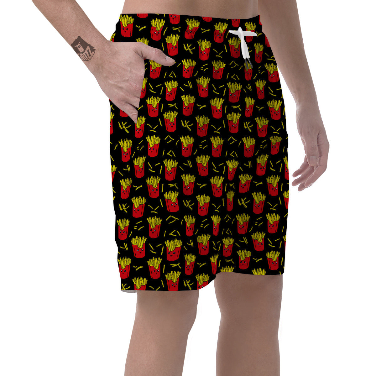 French Fries Cute Print Pattern Men's Shorts-grizzshop