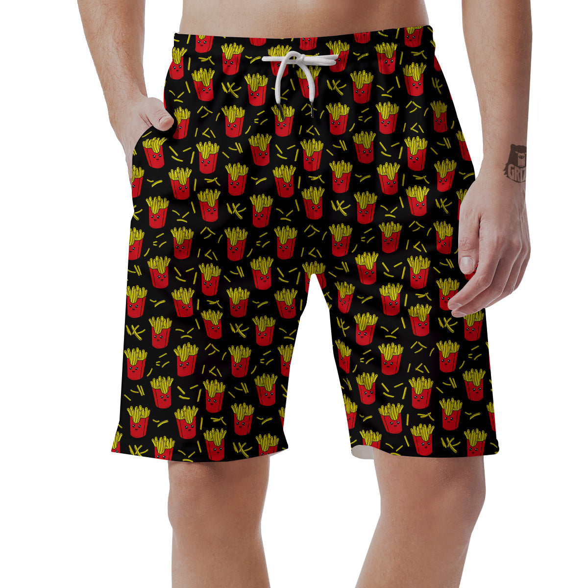 French Fries Cute Print Pattern Men's Shorts-grizzshop