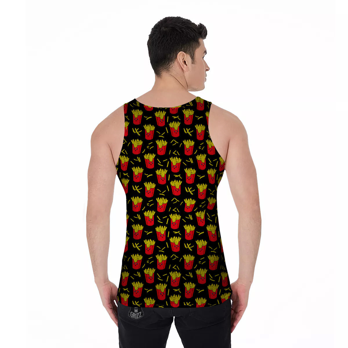 French Fries Cute Print Pattern Men's Tank Top-grizzshop