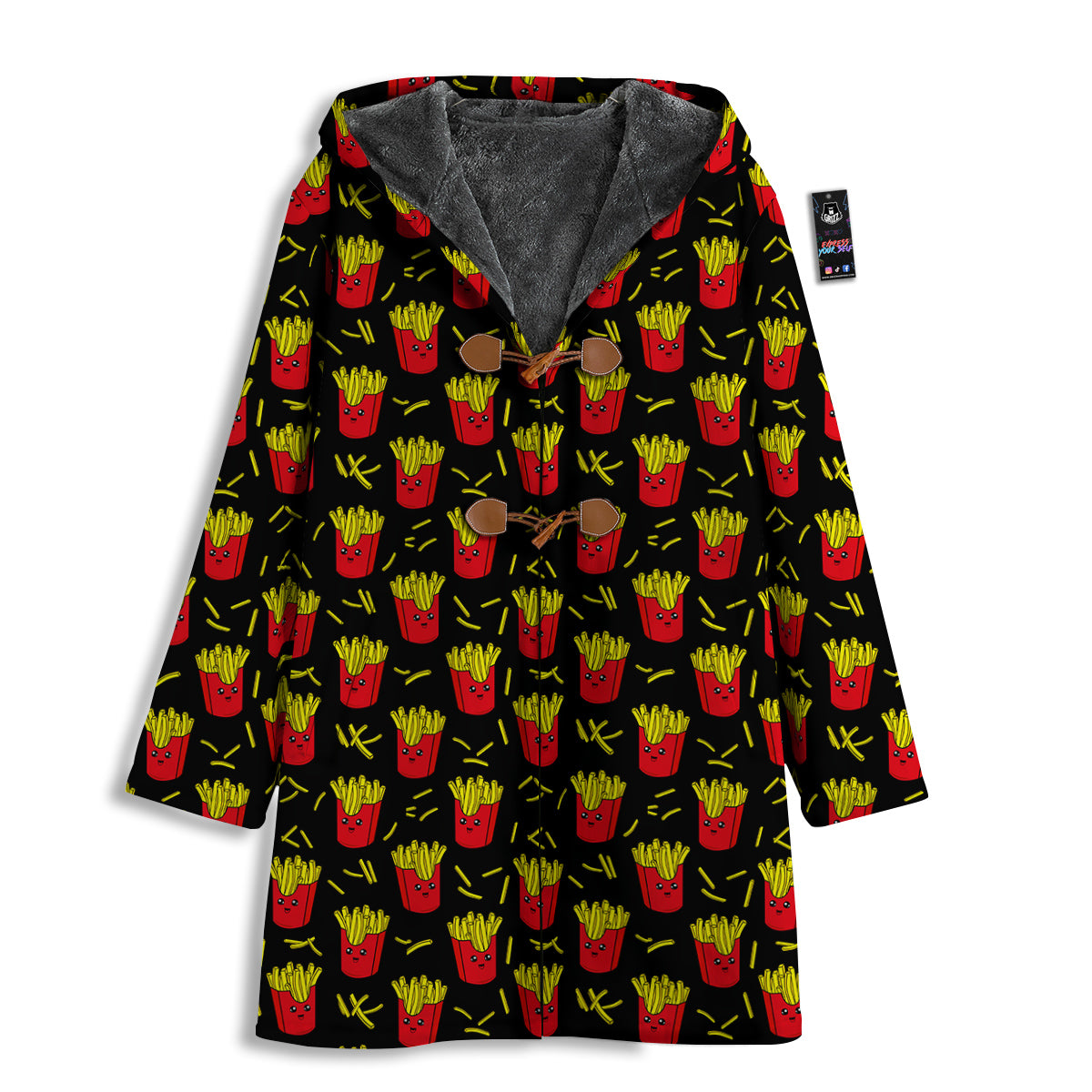 French Fries Cute Print Pattern Men's Windbreaker Jacket-grizzshop