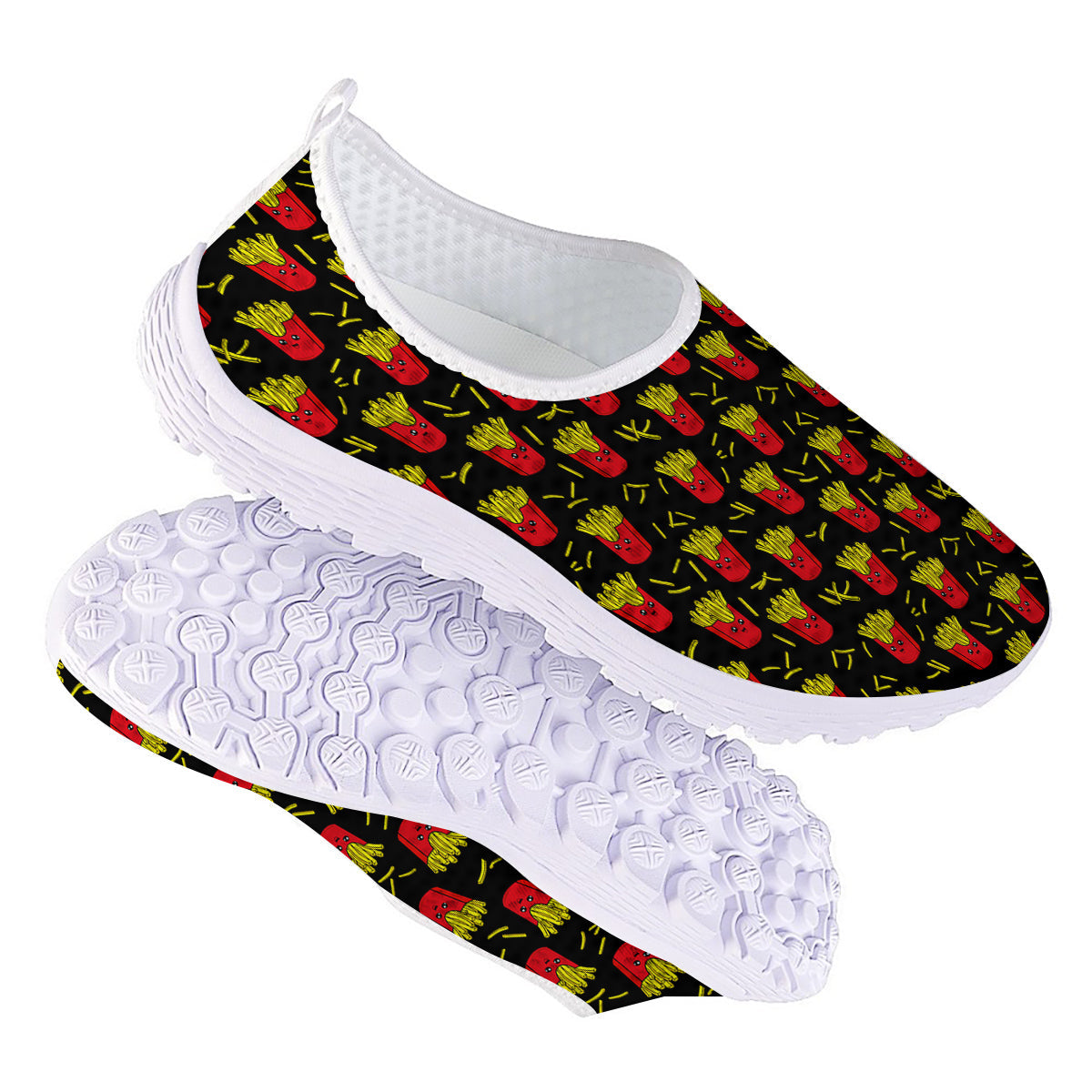 French Fries Cute Print Pattern Nurse Shoes-grizzshop