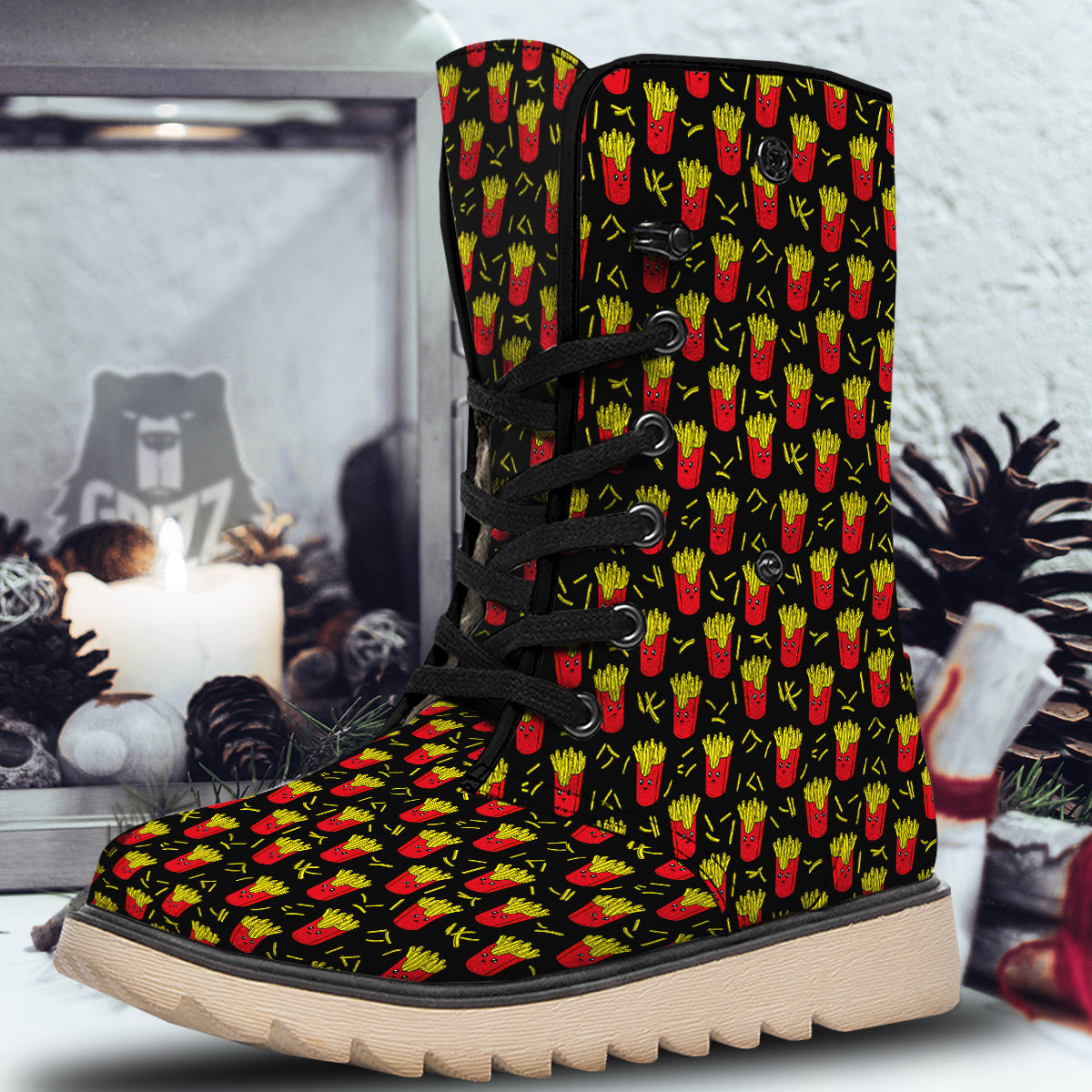 French Fries Cute Print Pattern Snow Boots-grizzshop