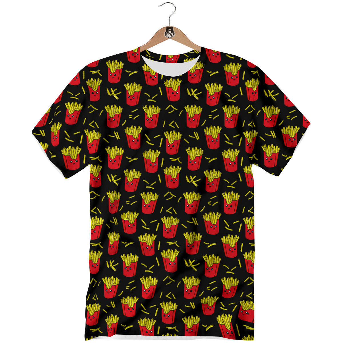 French Fries Cute Print Pattern T-Shirt-grizzshop