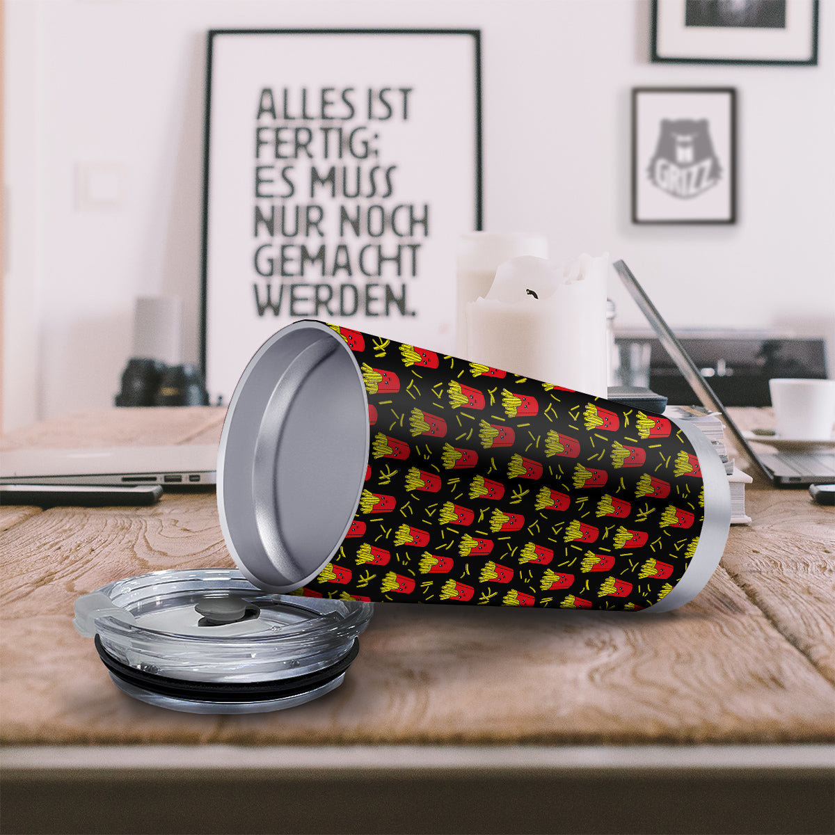 French Fries Cute Print Pattern Tumbler-grizzshop