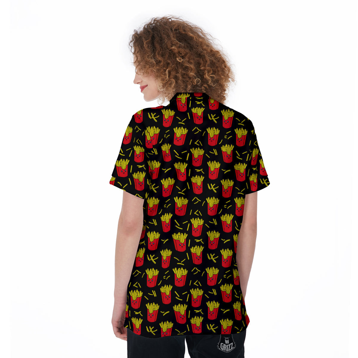 French Fries Cute Print Pattern Women's Golf Shirts-grizzshop