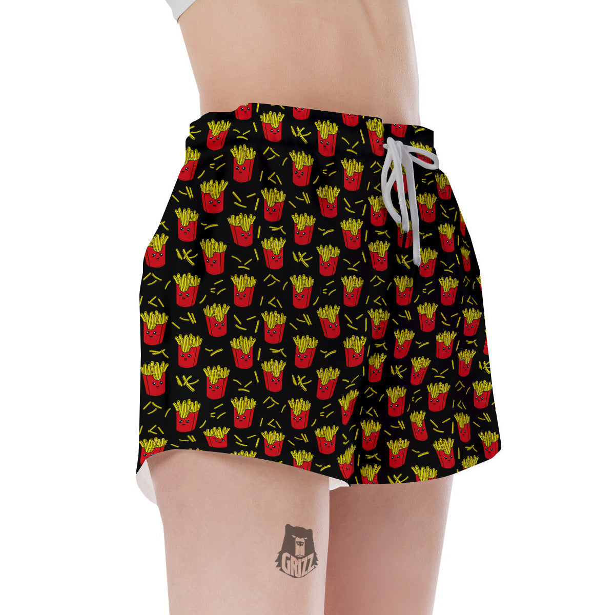 French Fries Cute Print Pattern Women's Shorts-grizzshop