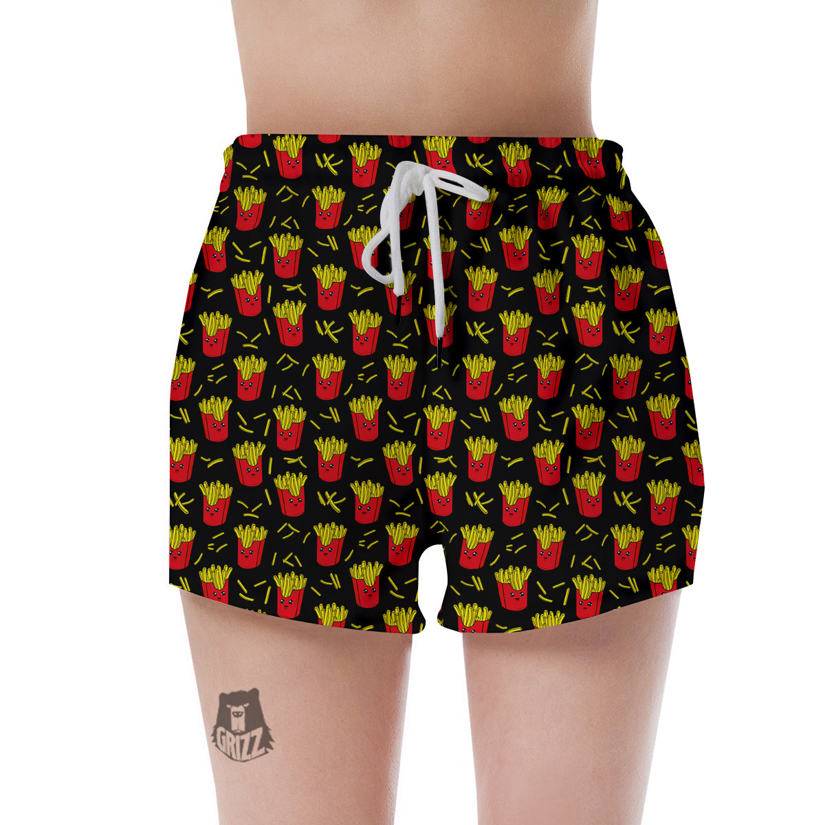 French Fries Cute Print Pattern Women's Shorts-grizzshop