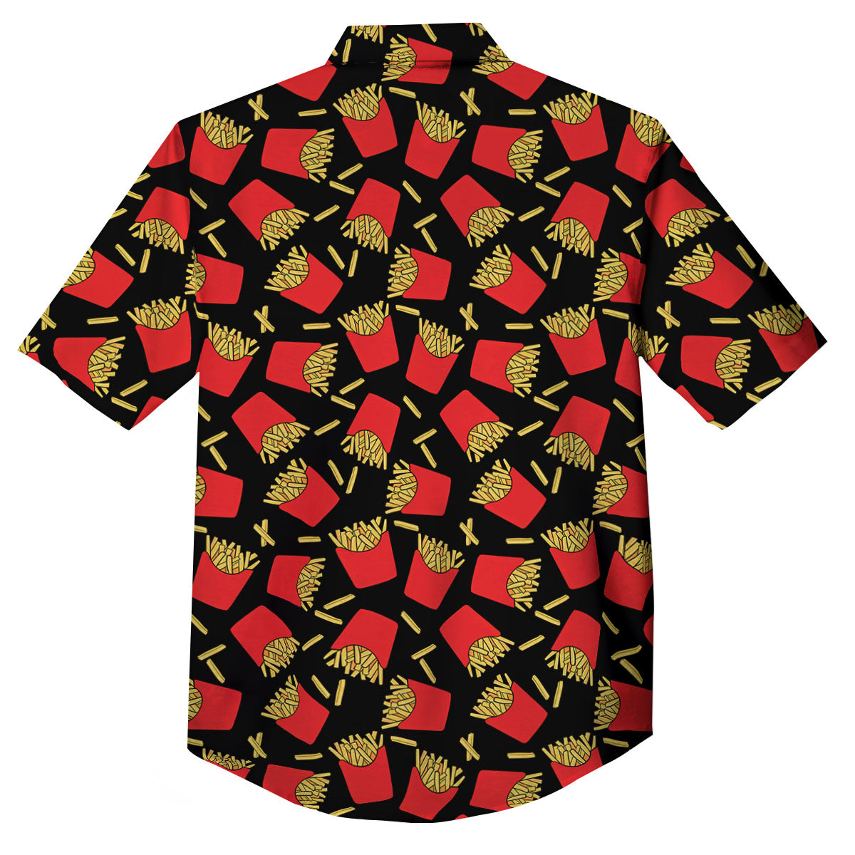 French Fries Doodle Print Pattern Button Up Shirt-grizzshop